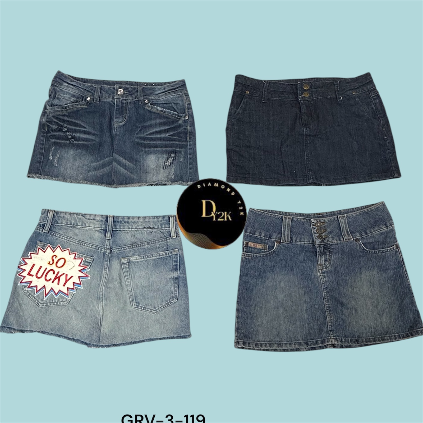 Saias Mini de Denim Y2K Bonitas – Estilos com Botão, Plissadas ou Rasgadas (GRV-3-119)