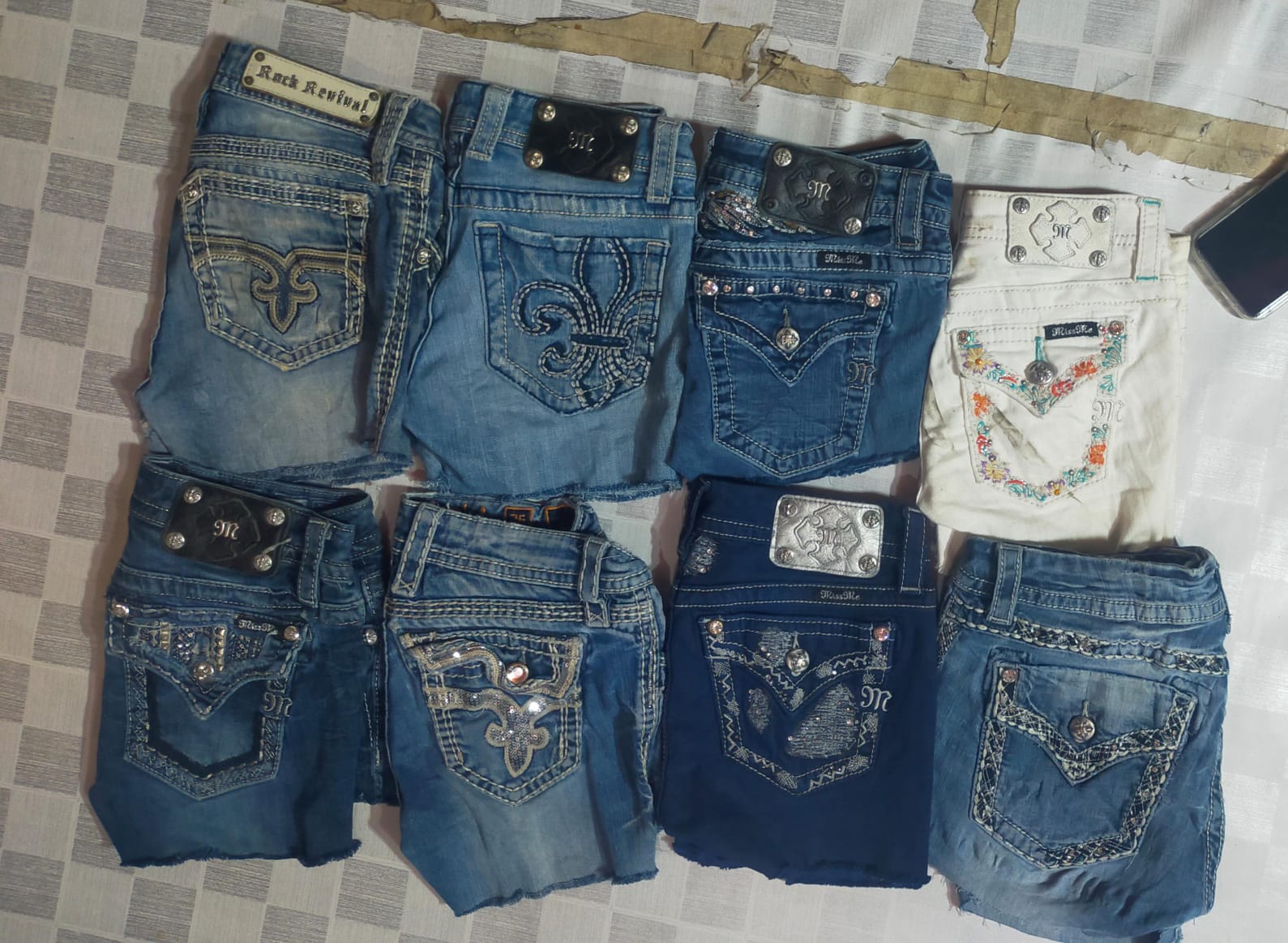 MISS ME ROCK REVIVAL TRUE RELIGION MINI SHORTS TOTAL DE 10 PEÇAS (ID 387)