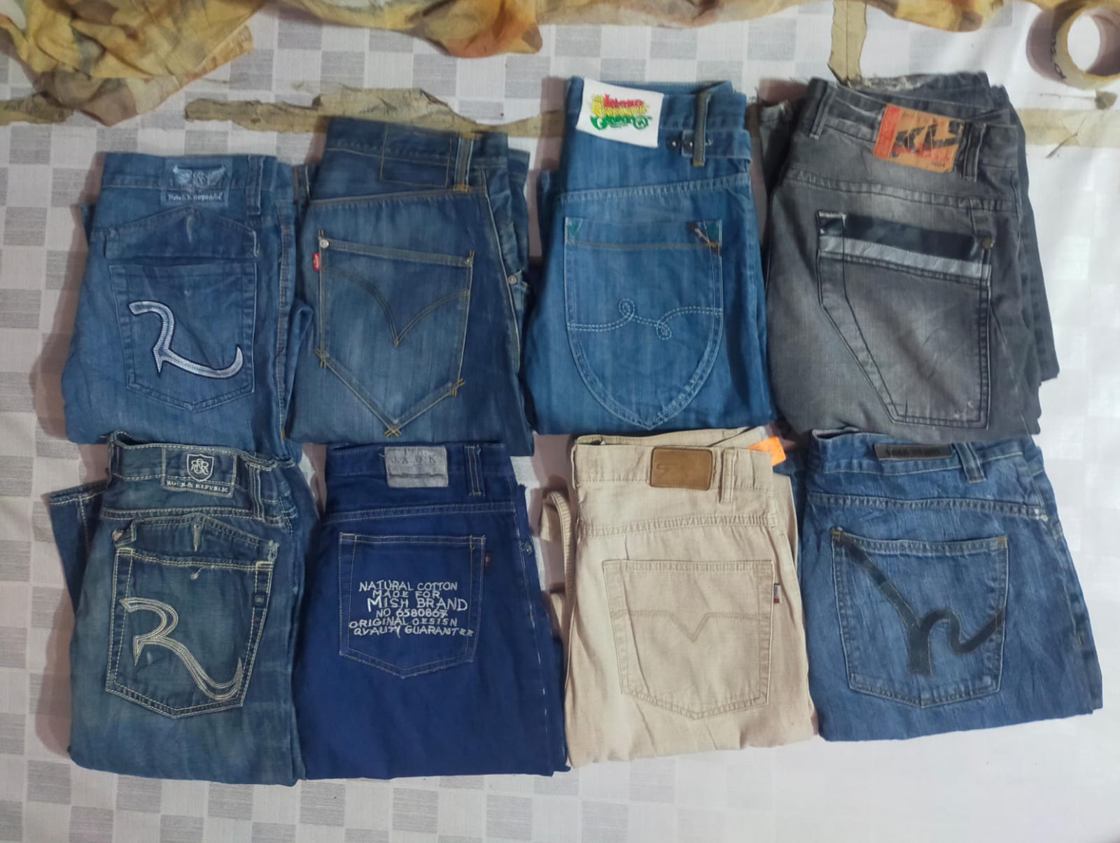 JEANS ROCK REPUBLIC LEE COOPER E ALTRI MARCHI MISTI TOTALE 12 PEZZI (ID 374)