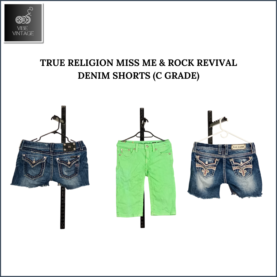 TRUE RELIGION MISS ME & ROCK REVIVAL DENIM SHORTS - 18 STÜCK (C GRADE)