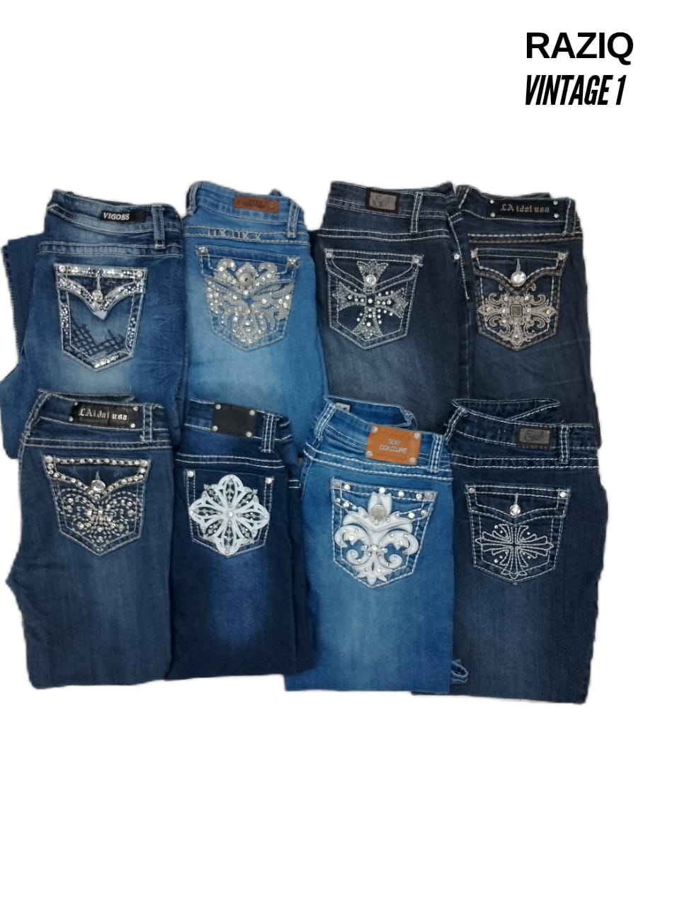 Calças jeans de botão largo Y2K