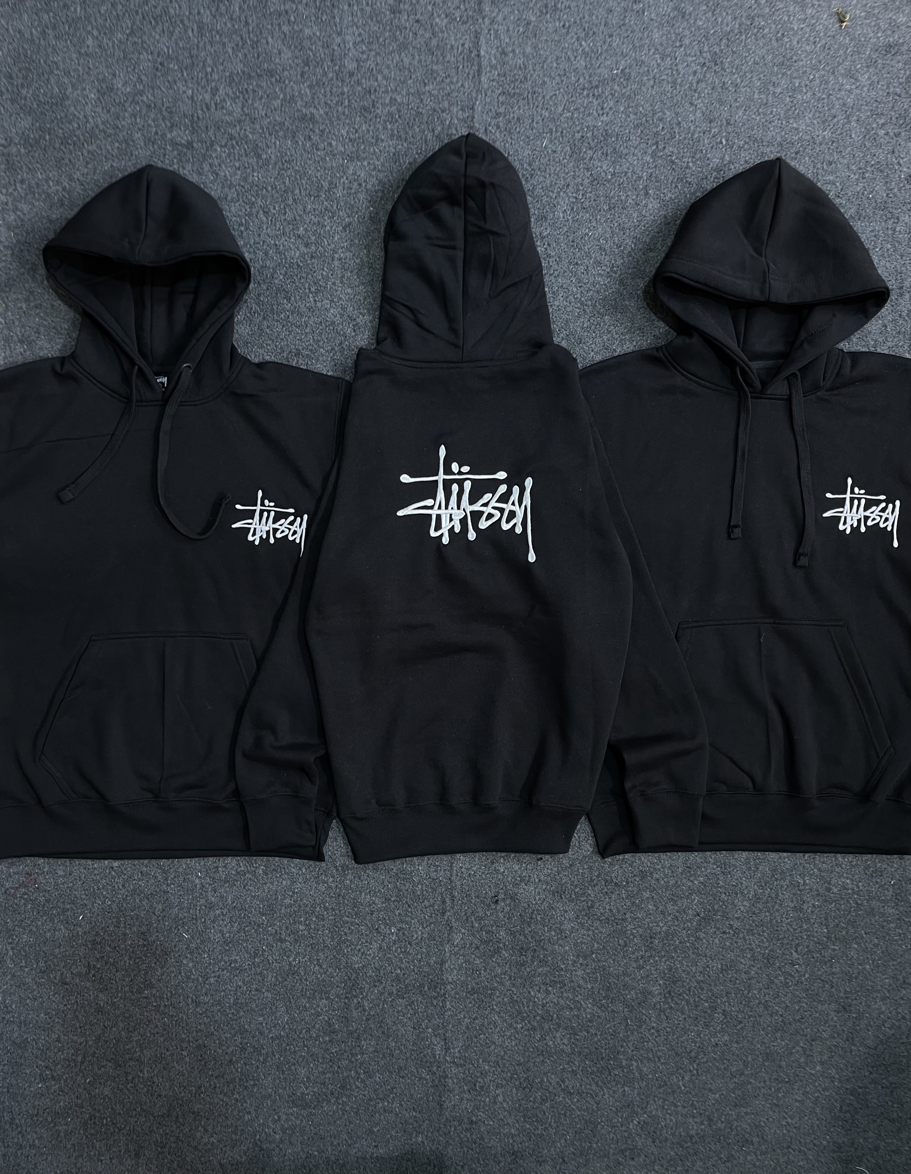 Stüssy rework style Black fleece hoodies-25-18325