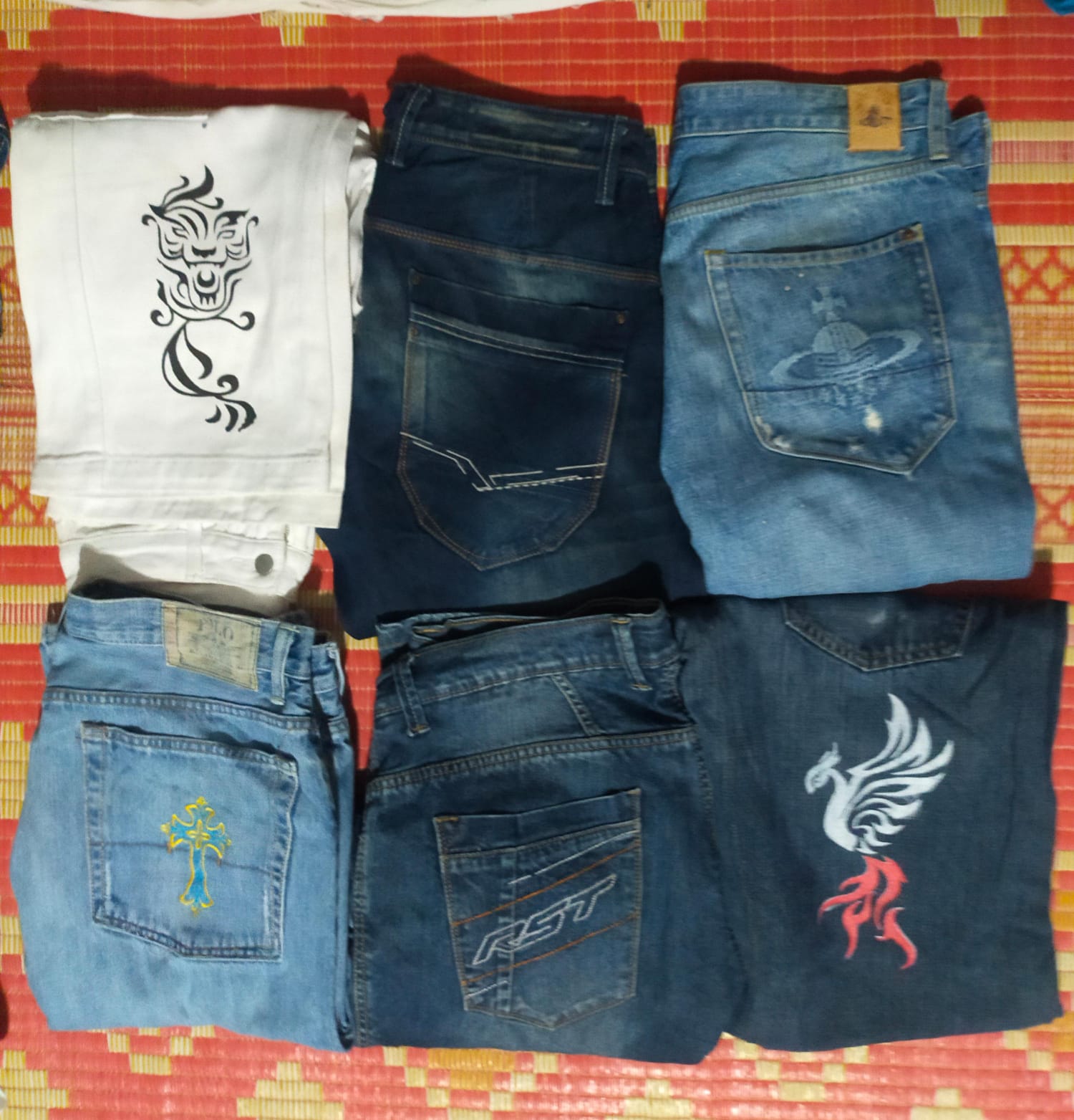 POLO  BAGGY AND OTHER MIX BRANDS JEANS TOTAL 14  PIECES (ID 306)