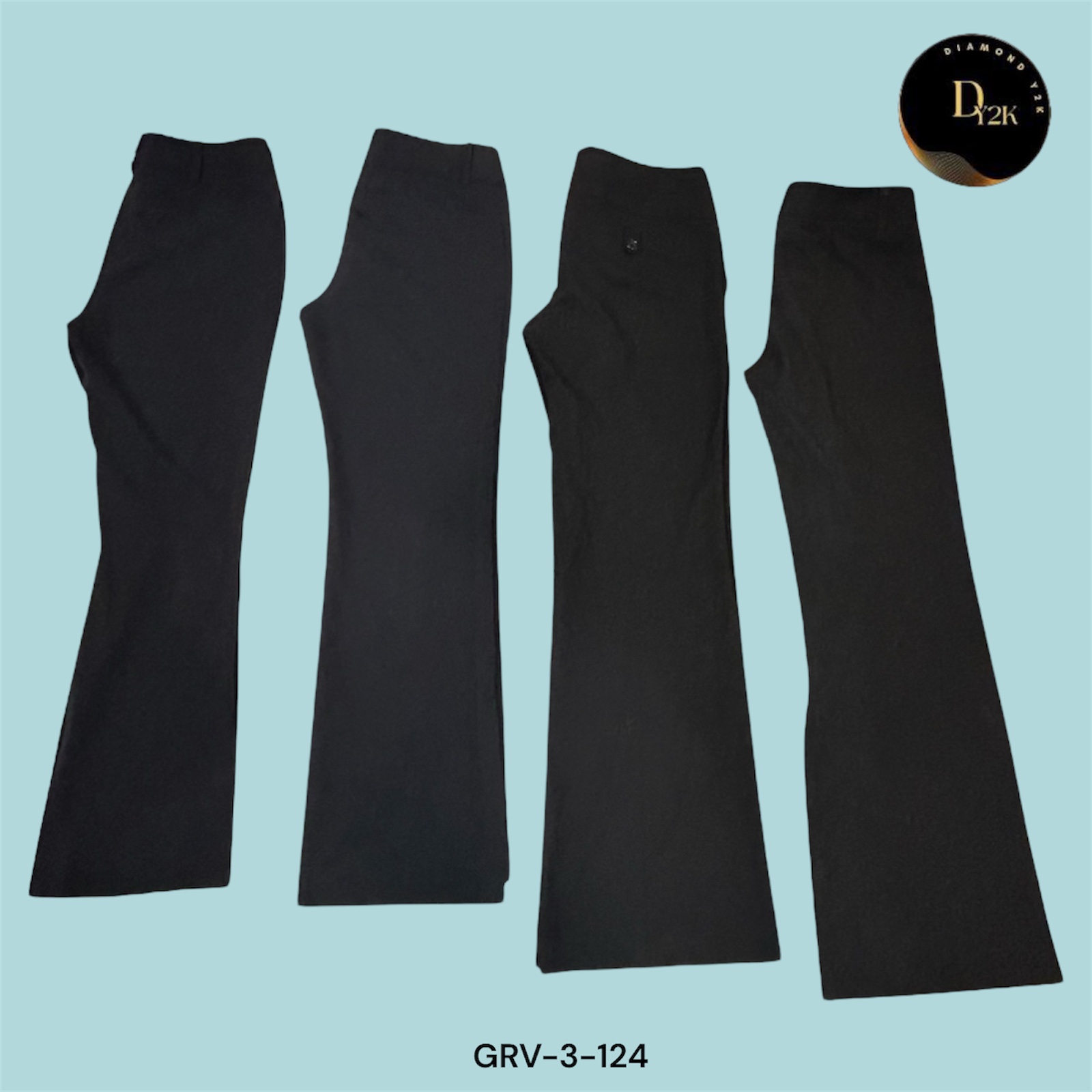 Y2K Baggy Black Poly Pants – Futuristic Street Fashion (GRV-3-124)