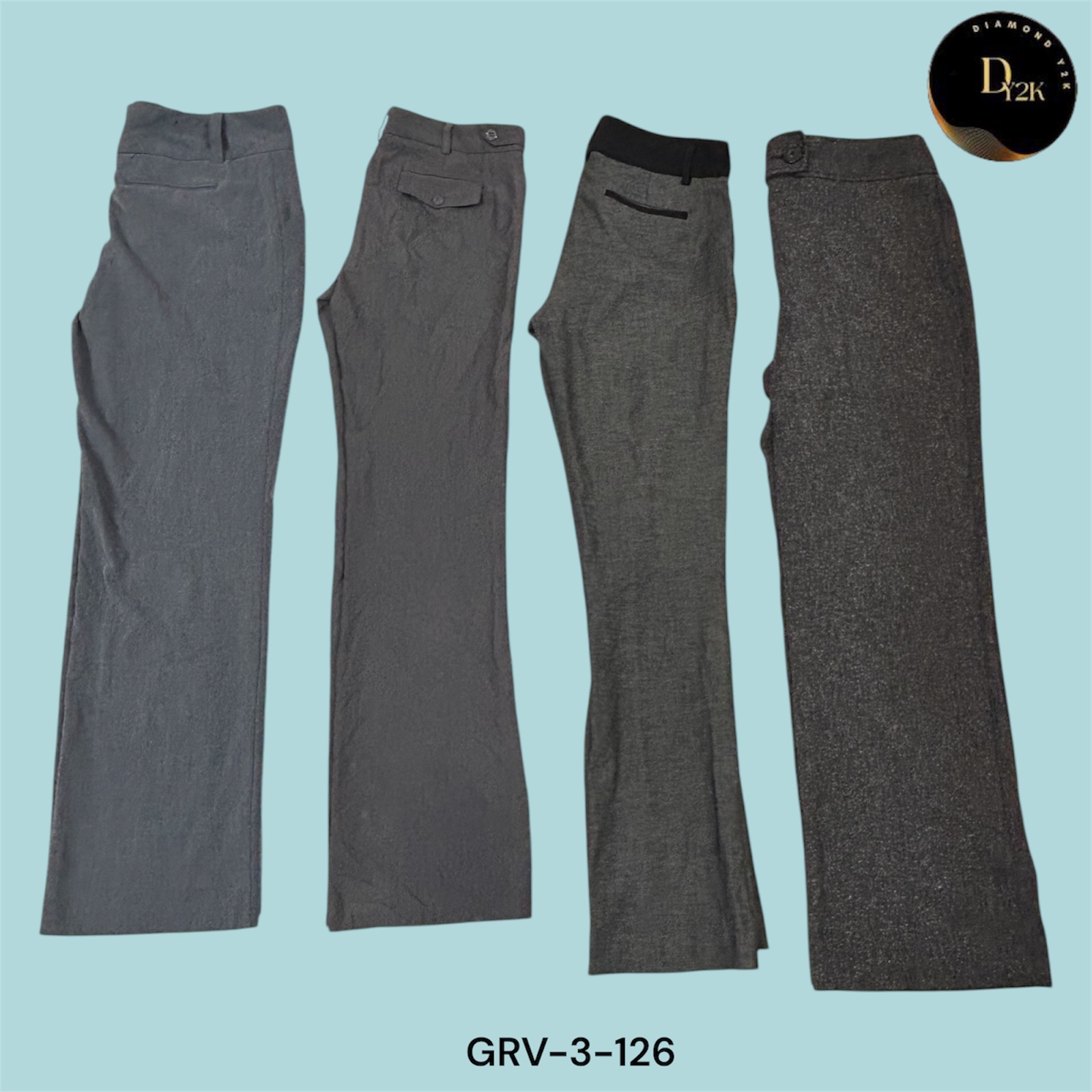 Vintage Y2K Gray Parachute Pants – High-Waist & Baggy Fit (GRV-3-126)