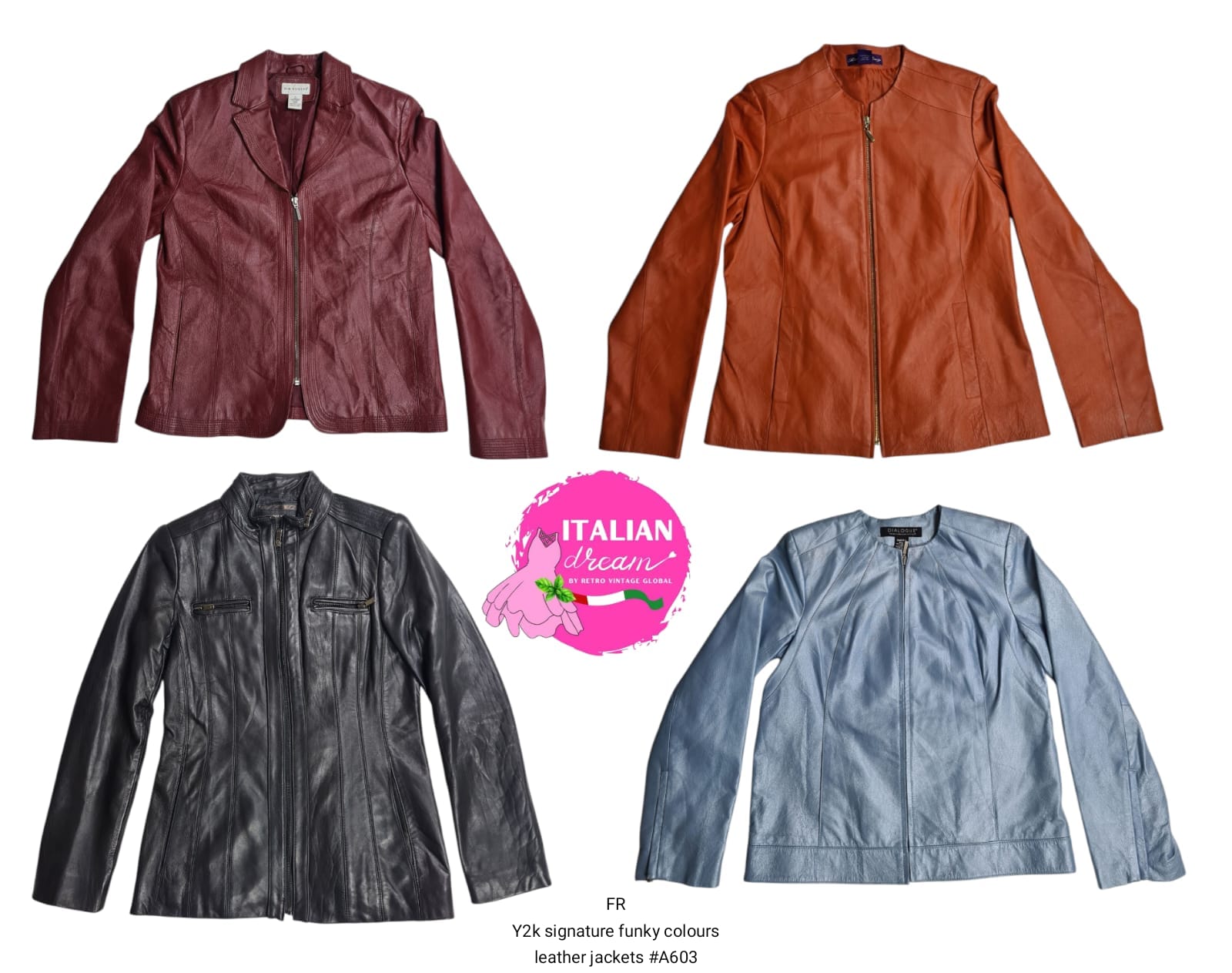 Y2k signature funky colours leather jackets