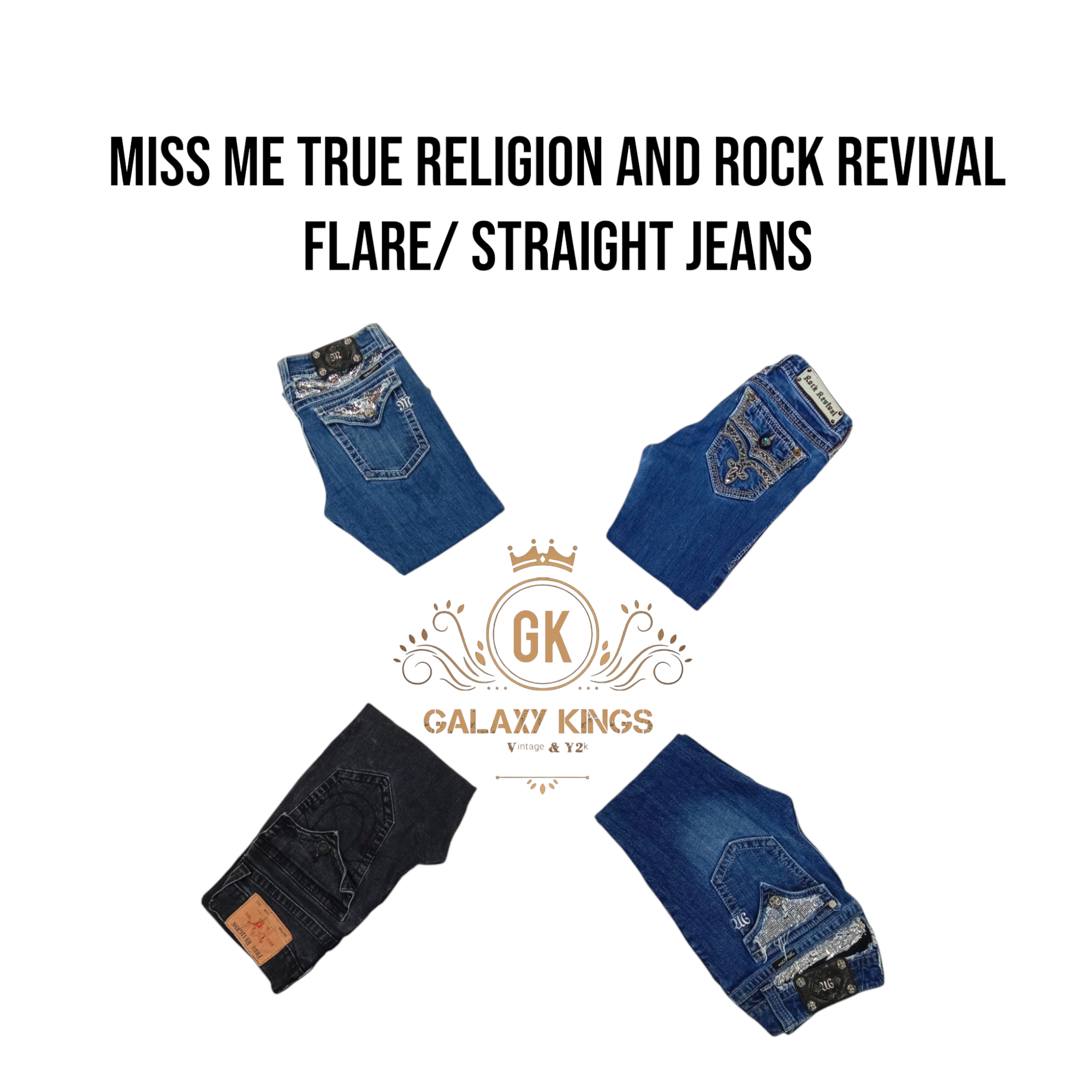 Miss Me, True Religion e Rock Revival jeans a zampa d'elefante e dritti