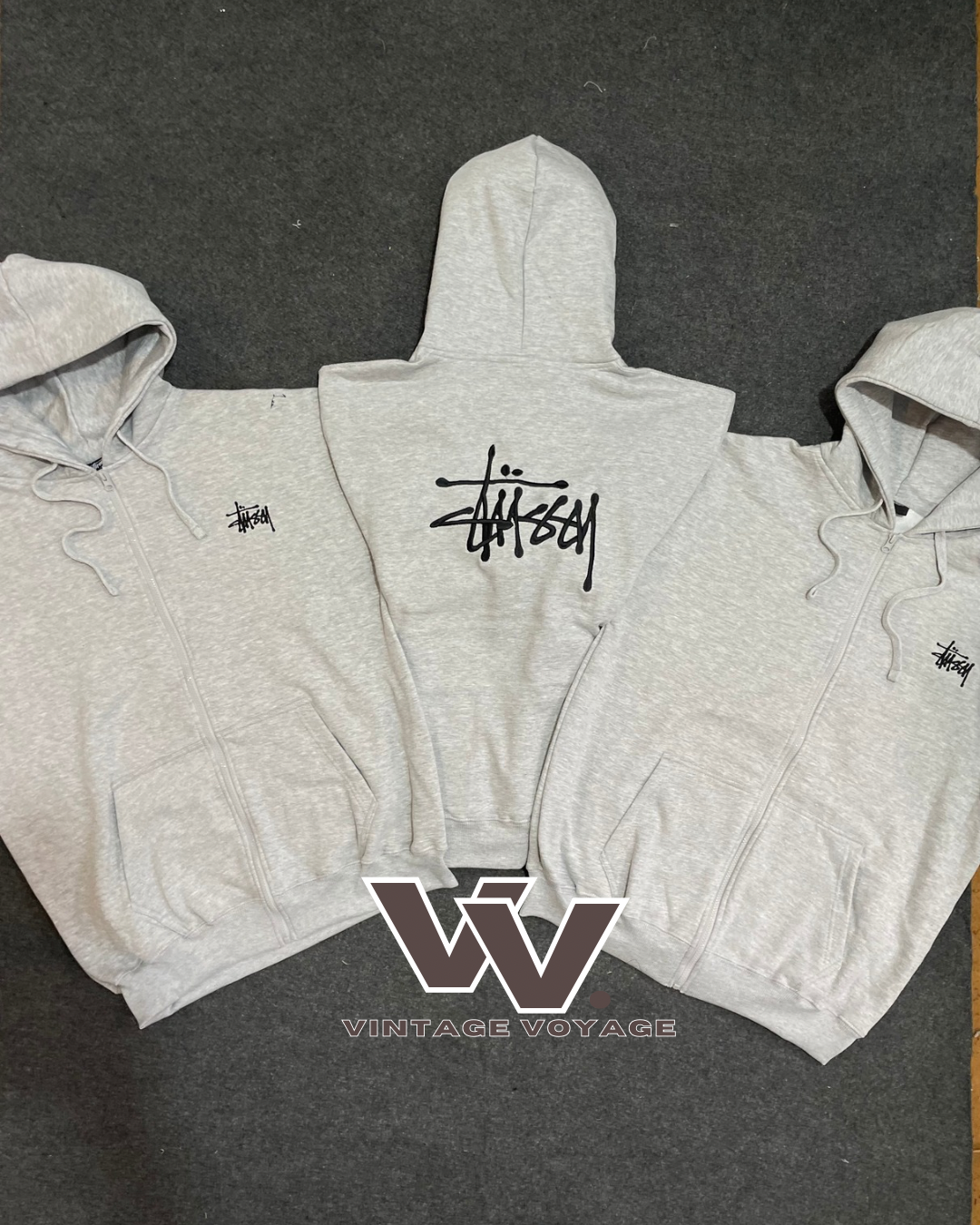 Stussy umgearbeiteten Stil Fleece-Zipper-Hoodies-25-18325