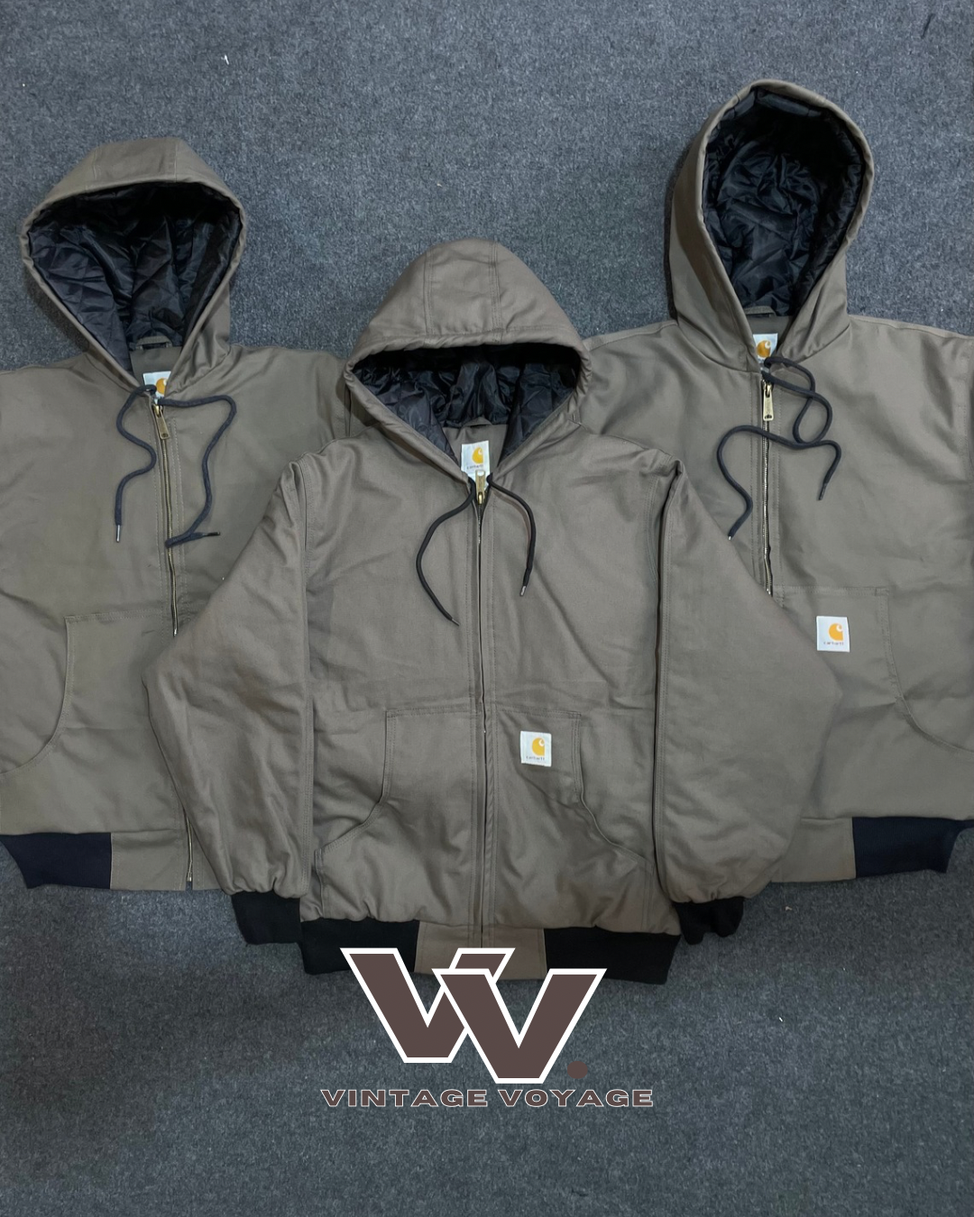 Chaqueta con capucha oliva de estilo rework de Carhartt-15-18325