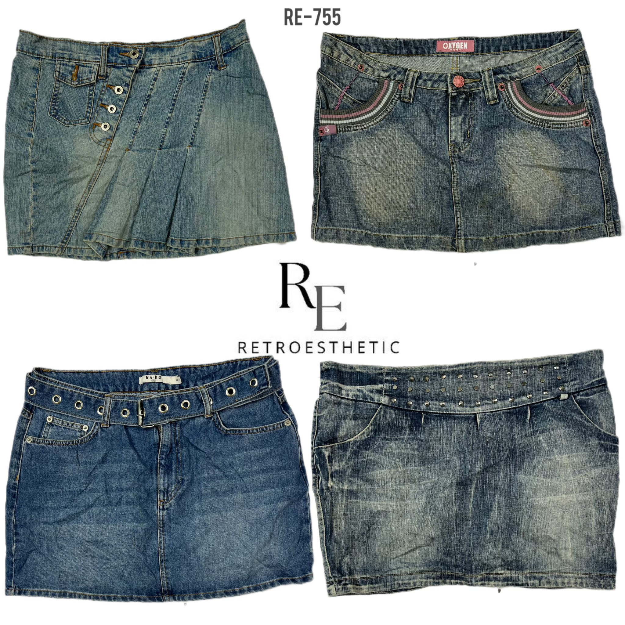 Jupes mini en denim IT Girl Y2K (RE-755)