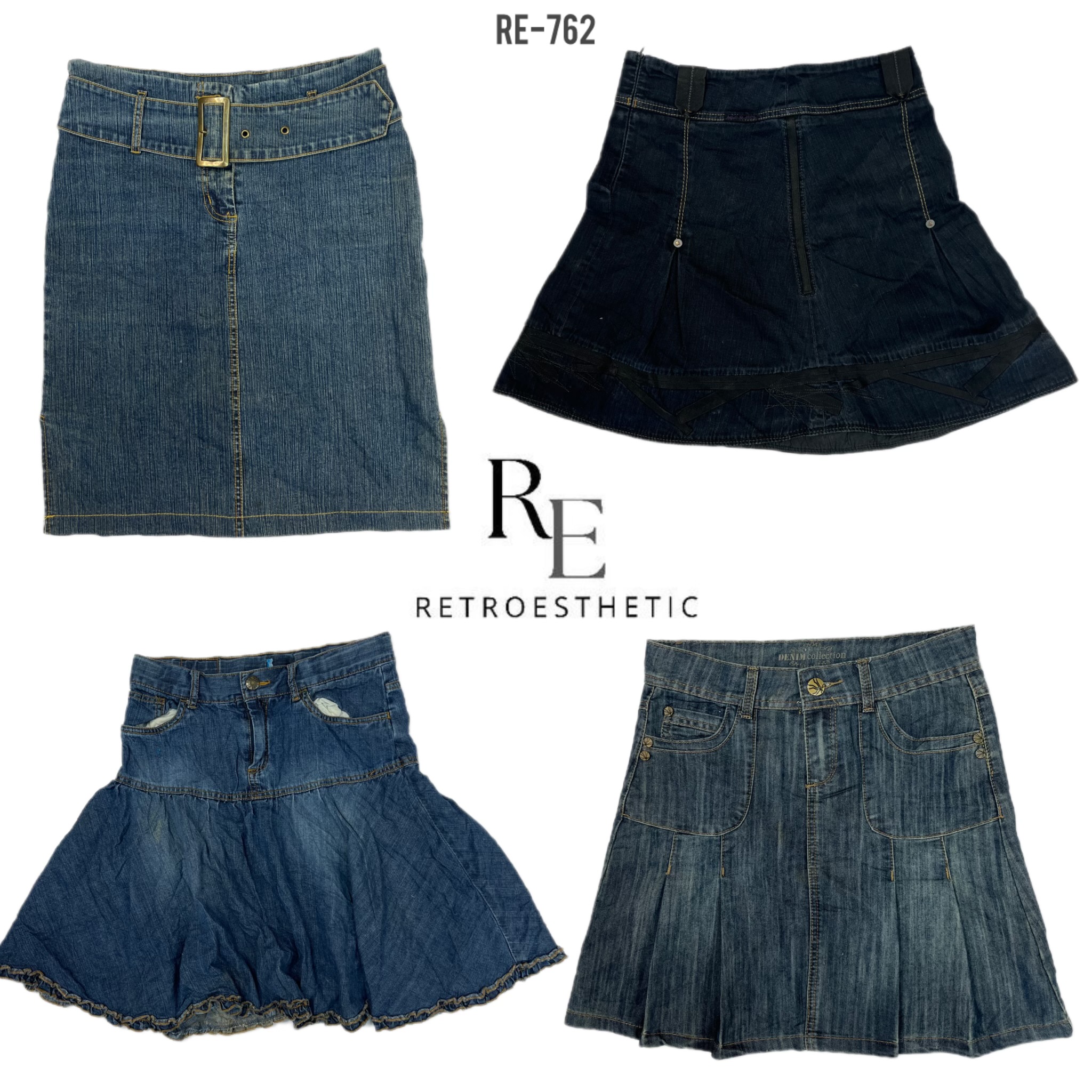 Saia Midi de Denim Y2K IT Girl (RE-762)