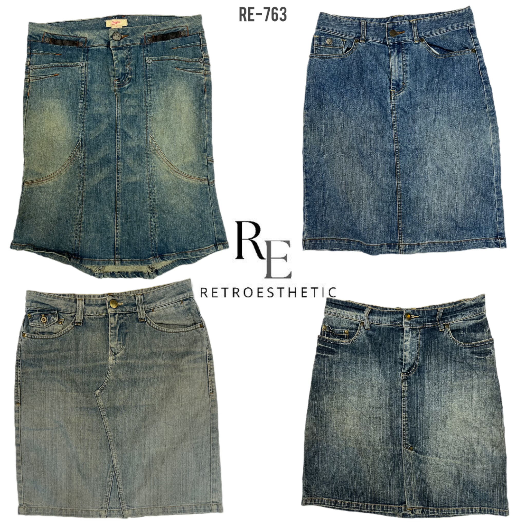 Y2K Britney Era Denim Midi Skirts (RE-763)