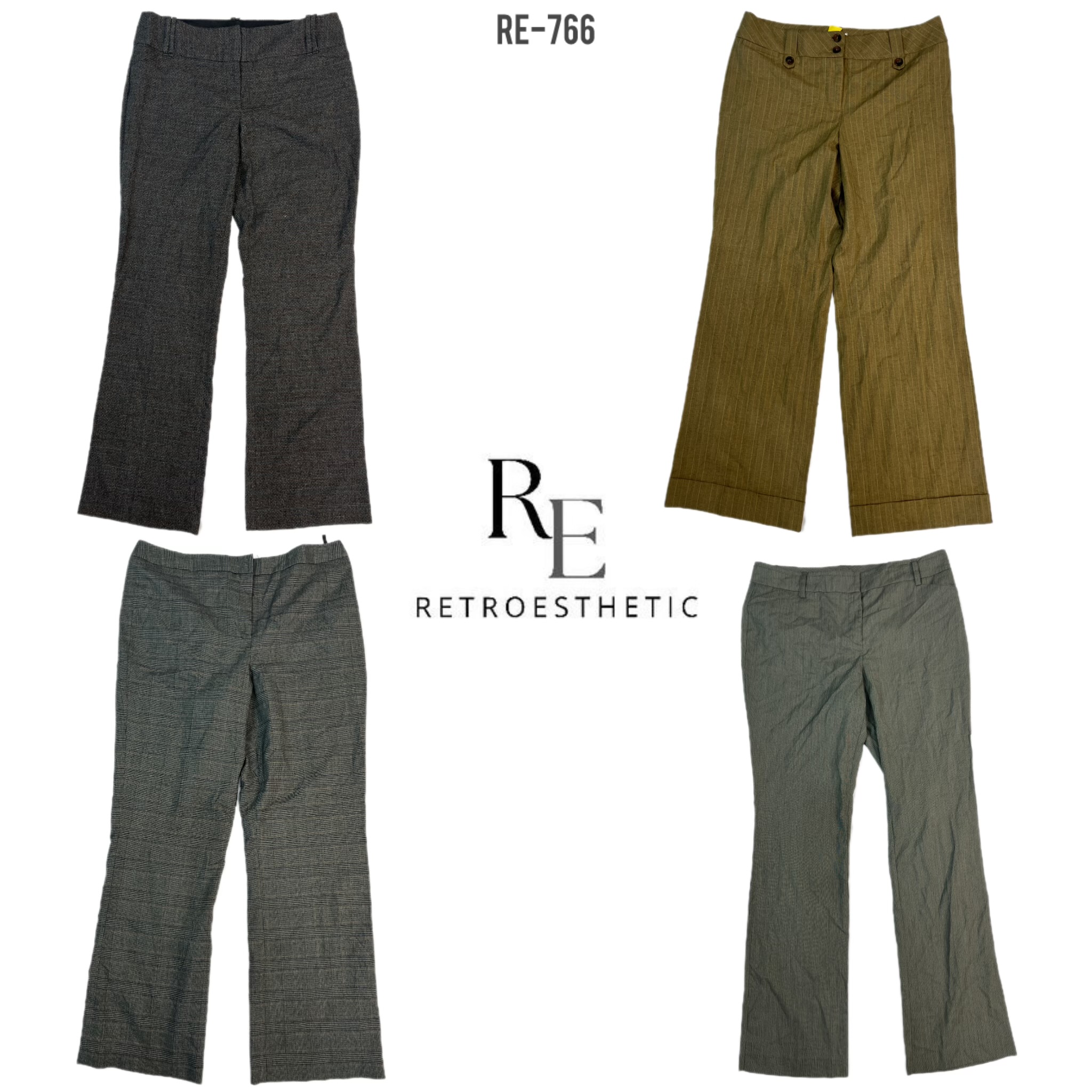 Pantalons de bureau évasés Y2K (RE-766)