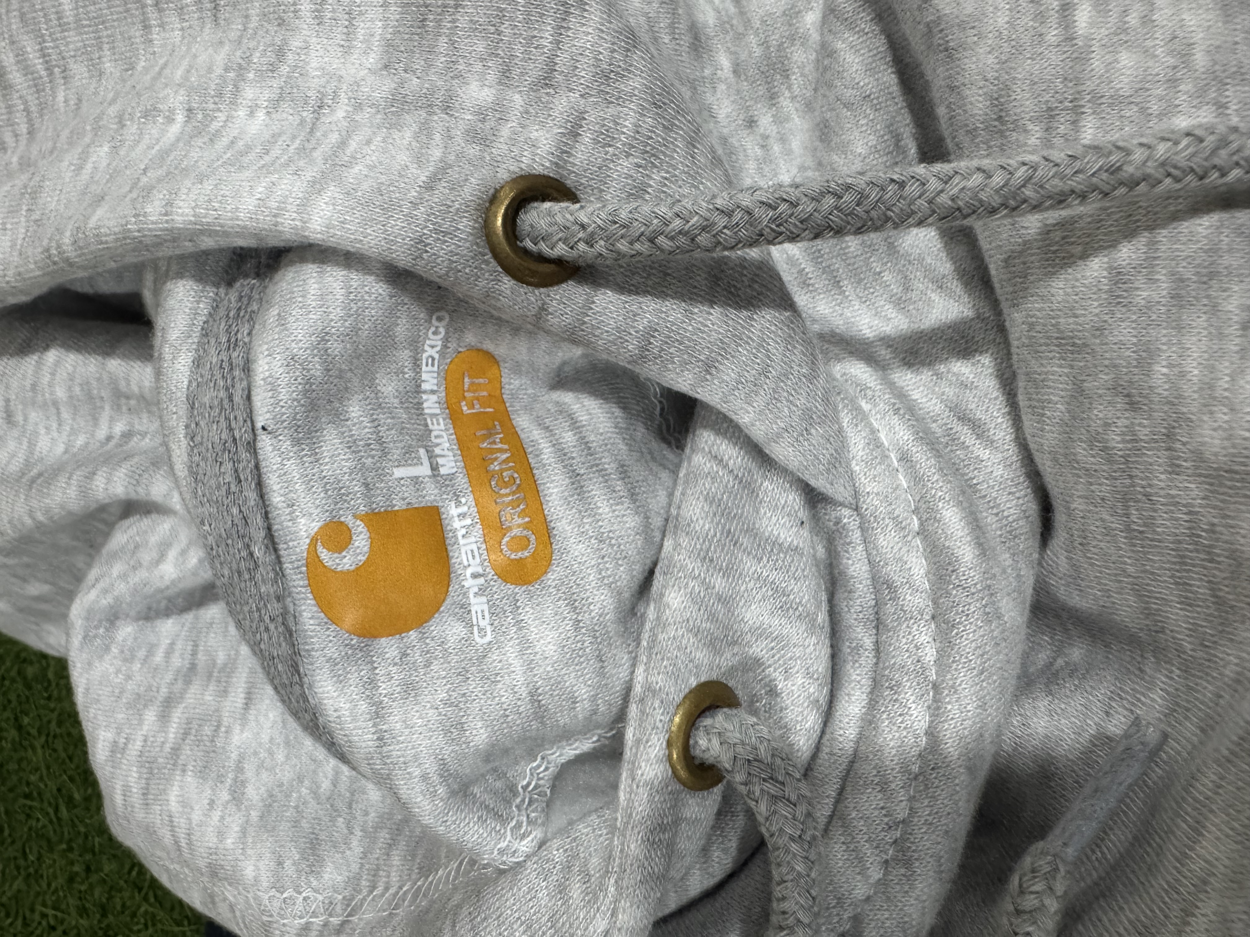 Rework-Stil Carhartt grauer Hoodie Sweatshirt