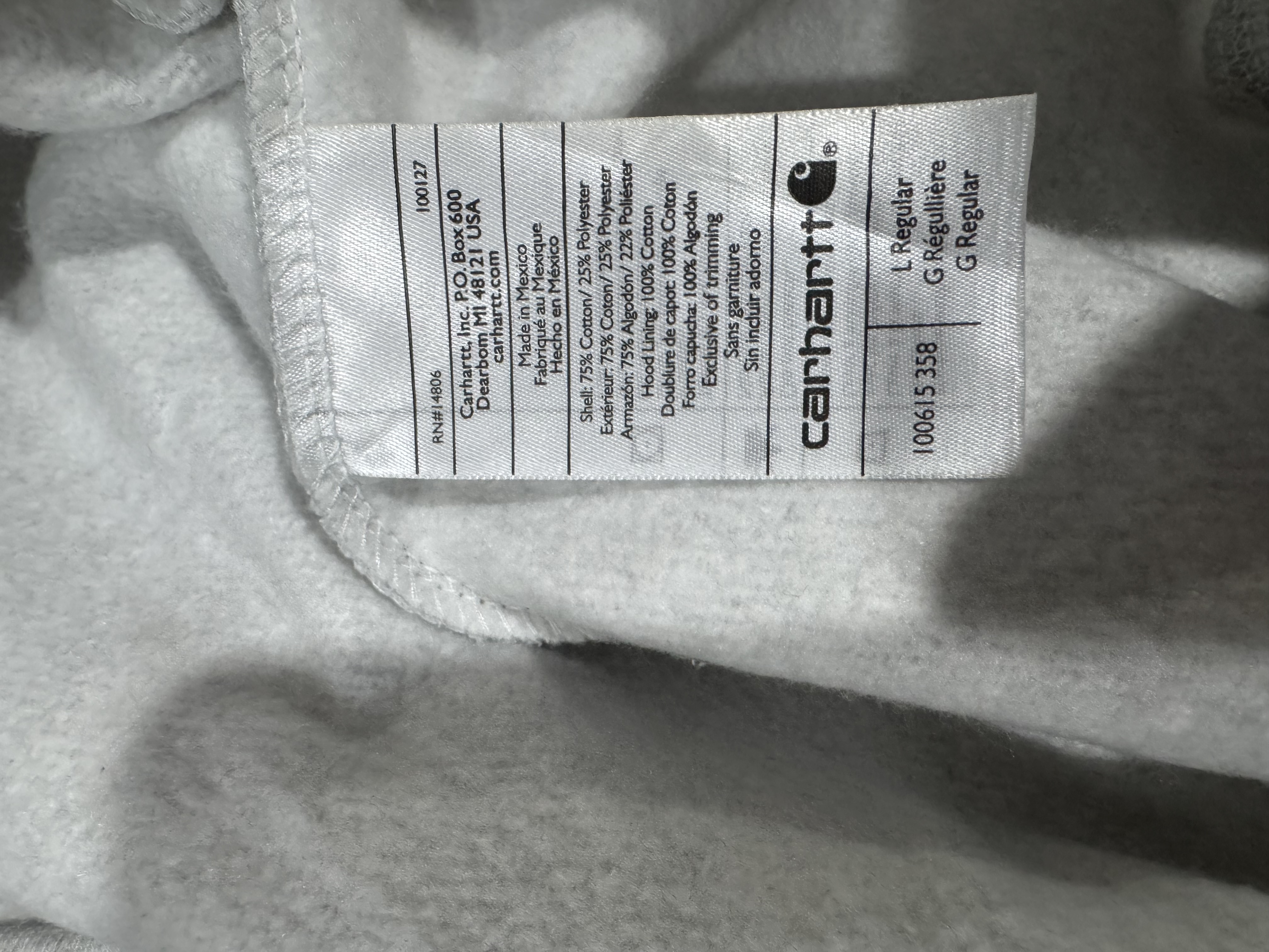 Rework-Stil Carhartt grauer Hoodie Sweatshirt