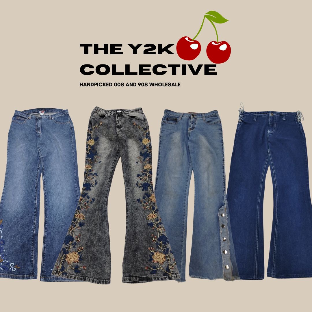 Y2K Unique and Embroidered Flared Jeans Mix (TEC06)