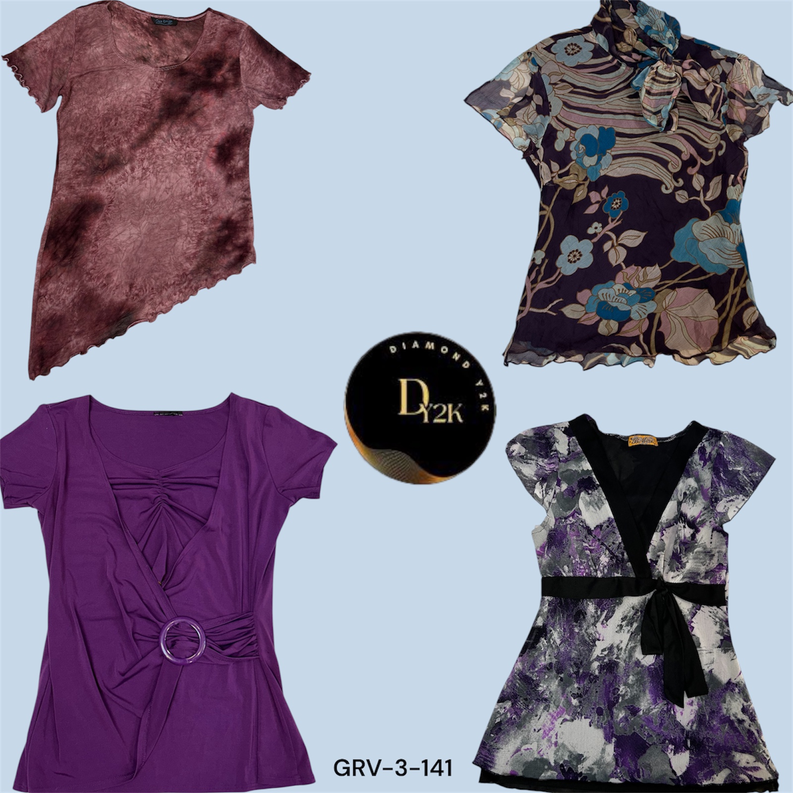 Blouse en Polyester Violet Tendance – Légère et Élégante Indispensable (GRV-3-141)