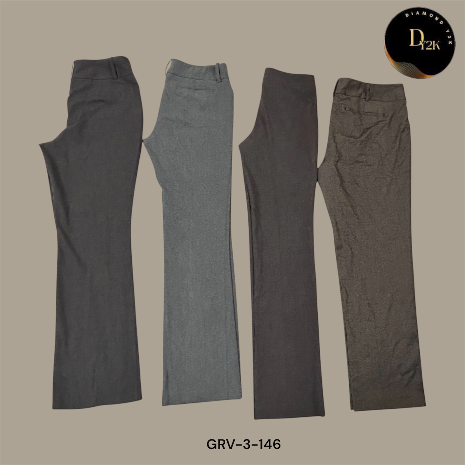 Pantalon Poly Gris Tendance – Élégant, Moderne et Polyvalent (GRV-3-146)