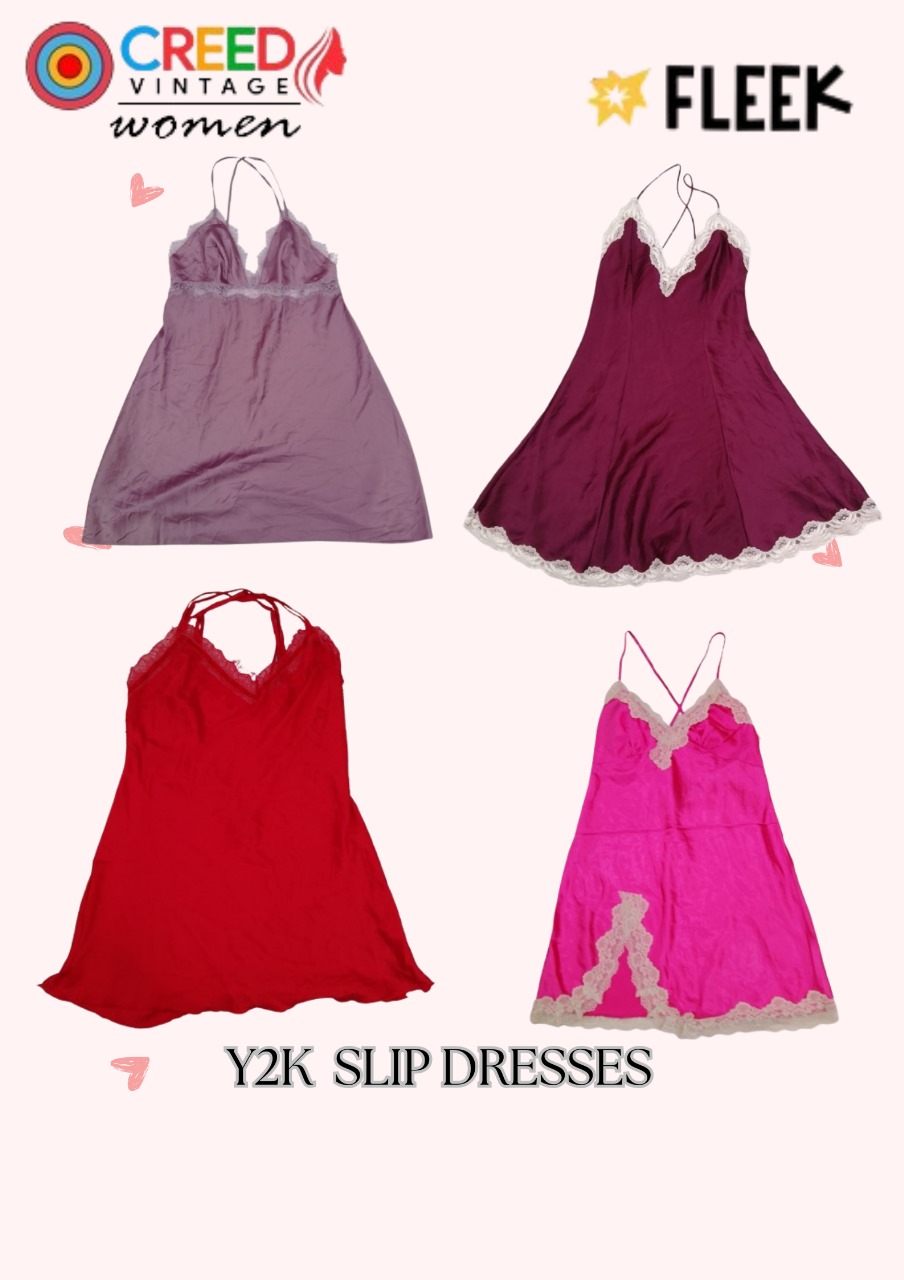 CR3880 Y2K Slip Dresses - 12 Stück