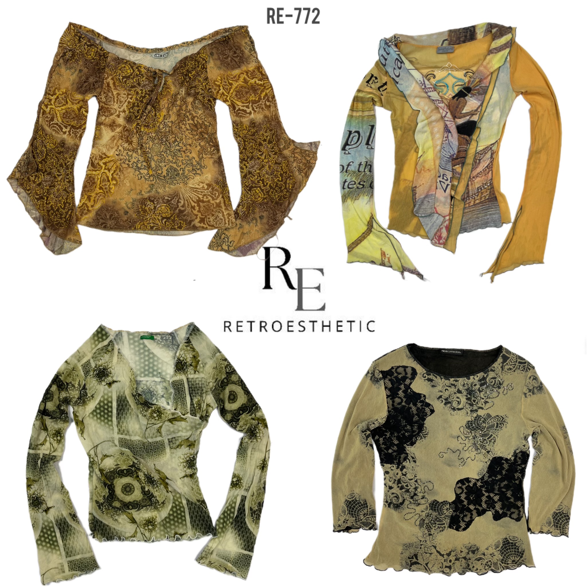 Y2K Earthy Tone Cutesy Full Sleeve Tops (RE-772)