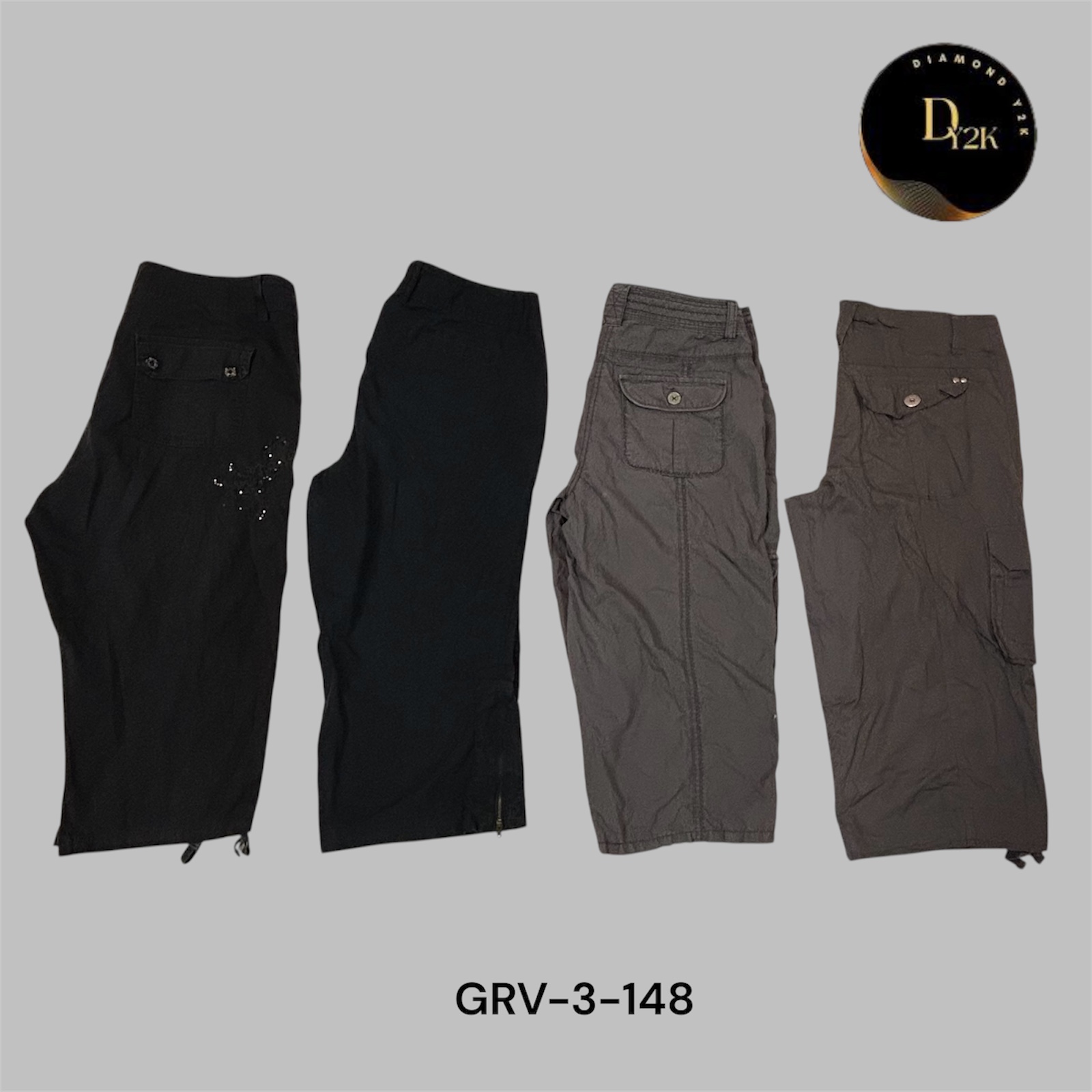 Pantalones Capri Cargo para Mujeres – Ajuste Cómodo y Versátil (GRV-3-148)