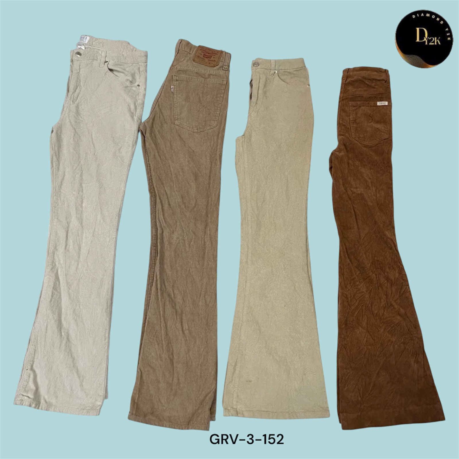 Pantalons en velours côtelé à coupe décontractée – Marron clair et ultra confortable (GRV-3-152)