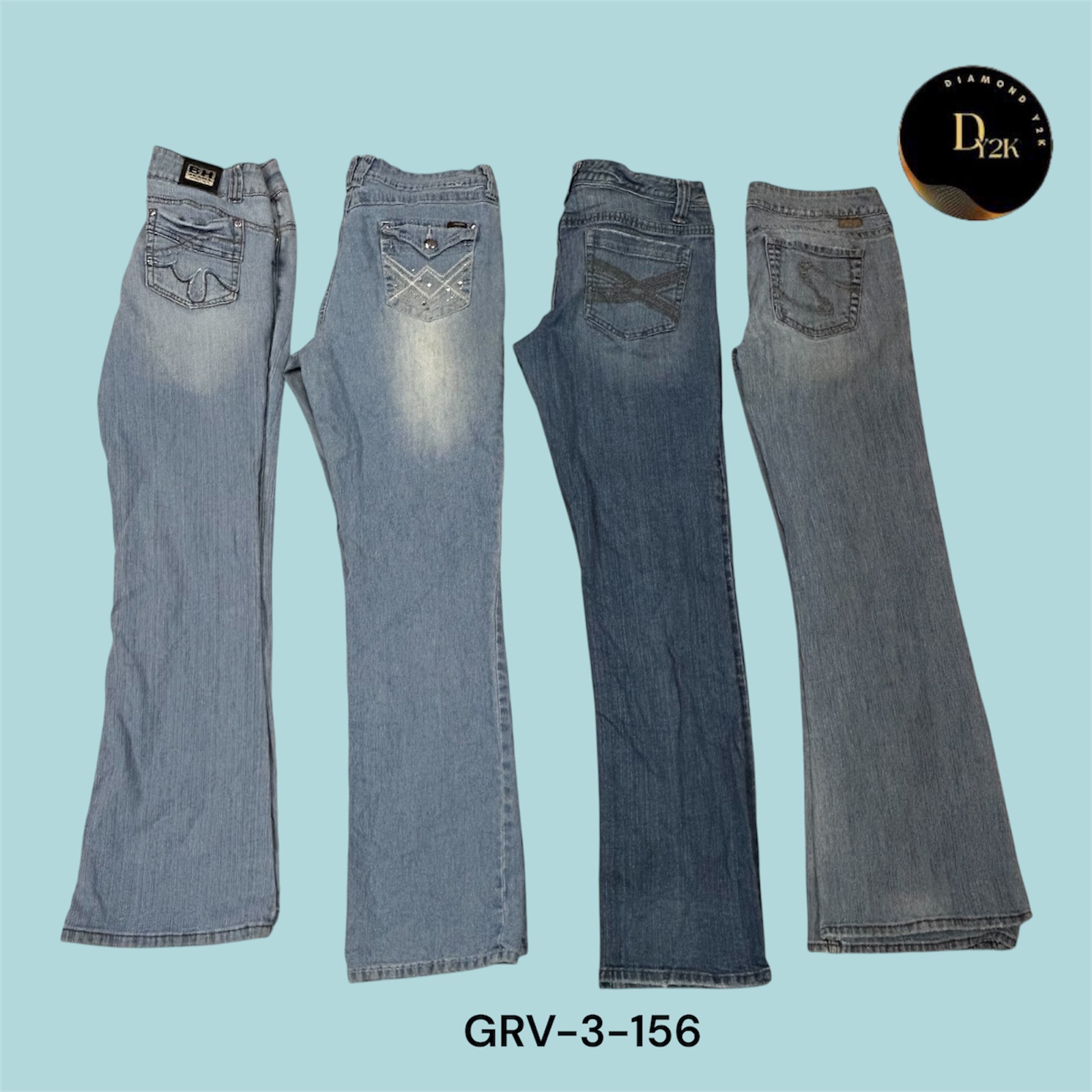 Jeans évasés vintage bleu clair – Coupe classique et tendance (GRV-3-156)