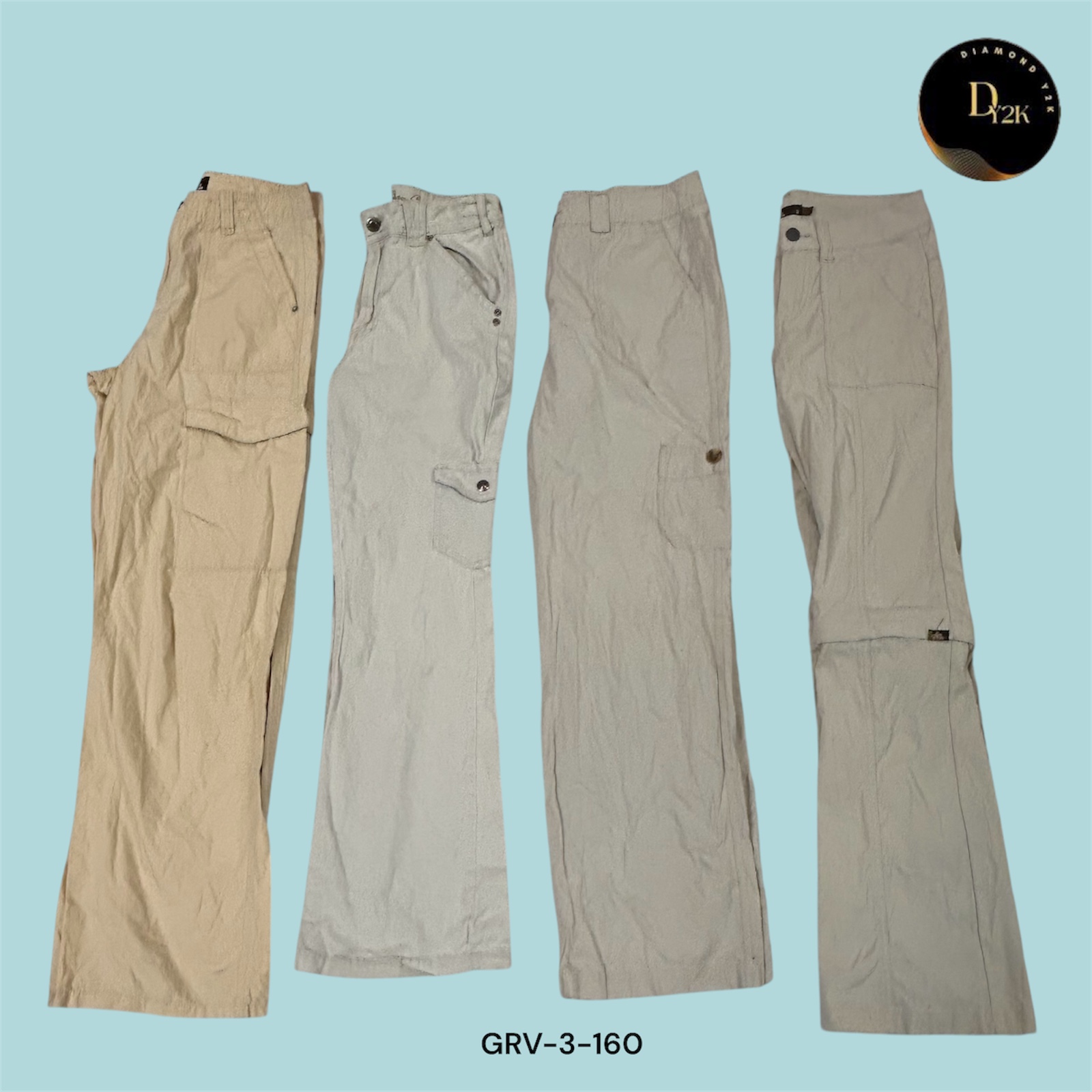 Baggy Y2K Creme Cargo-Hosen – Modischer & Bequemer Schnitt (GRV-3-160)