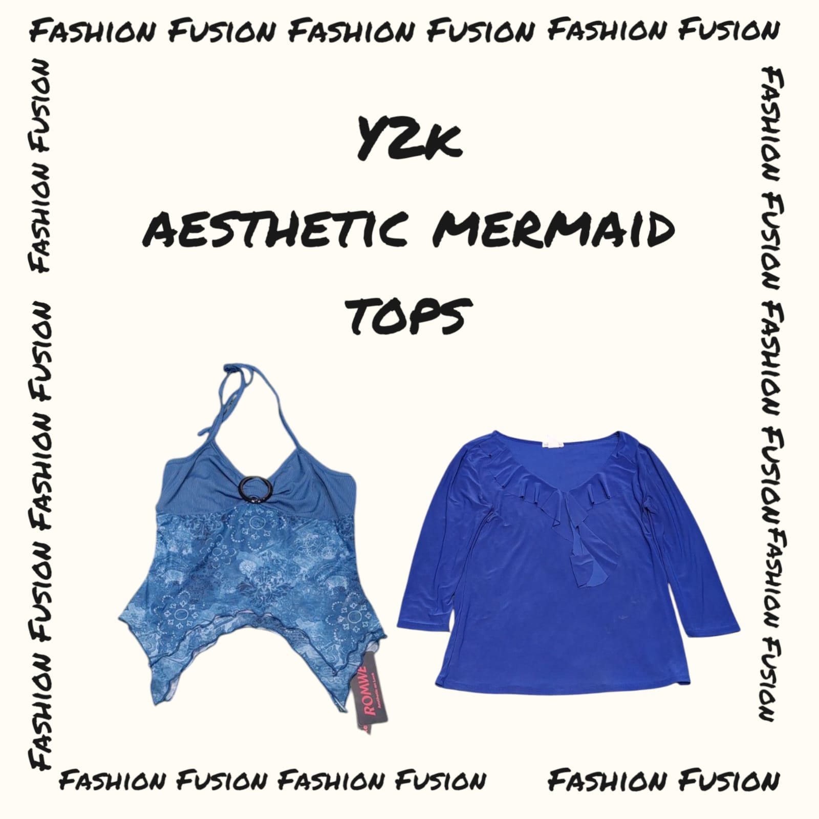 (FF-735) y2k mermaid Aesthetic Tops