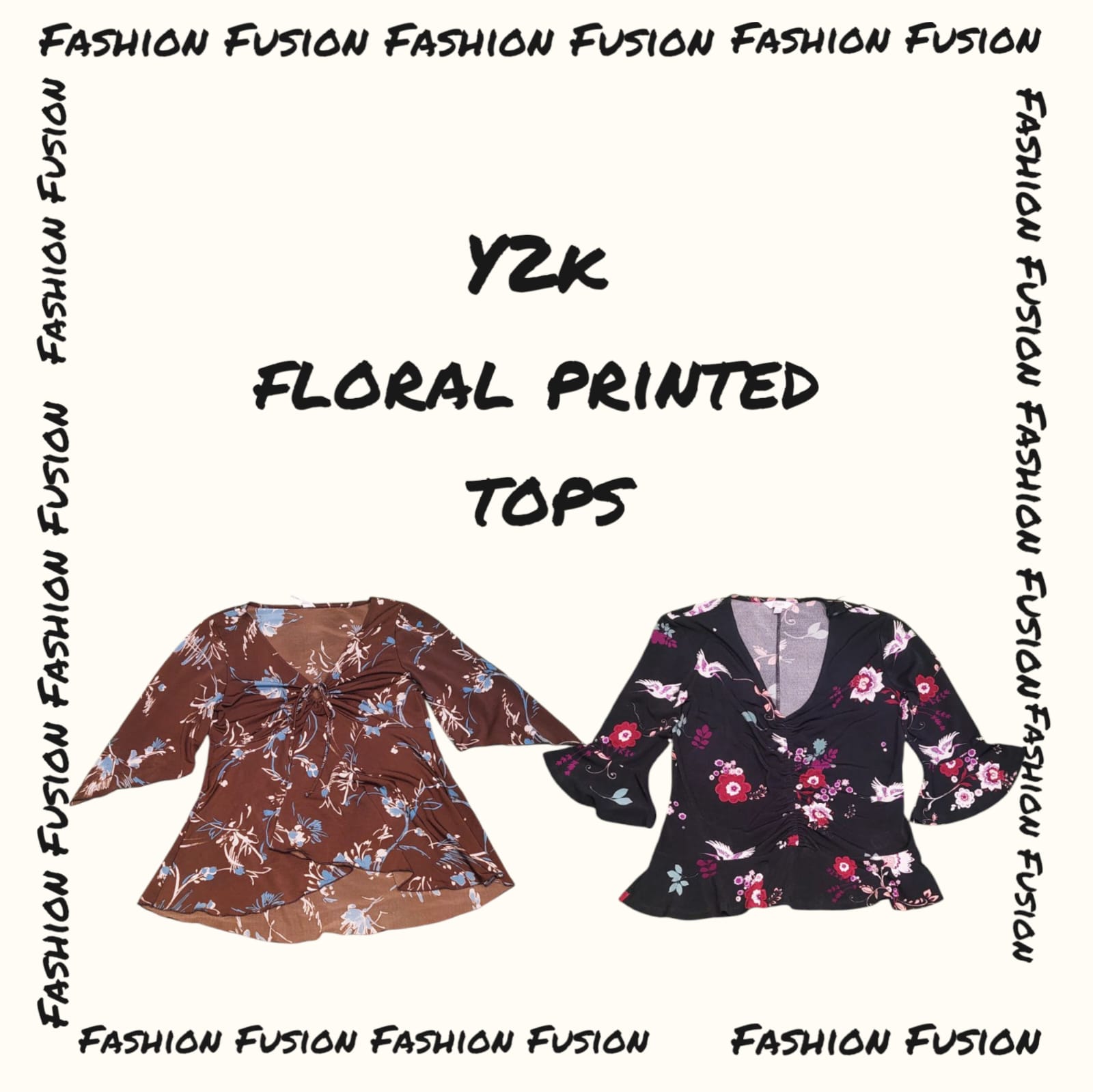 (FF-737) y2k Blumenmuster Tops