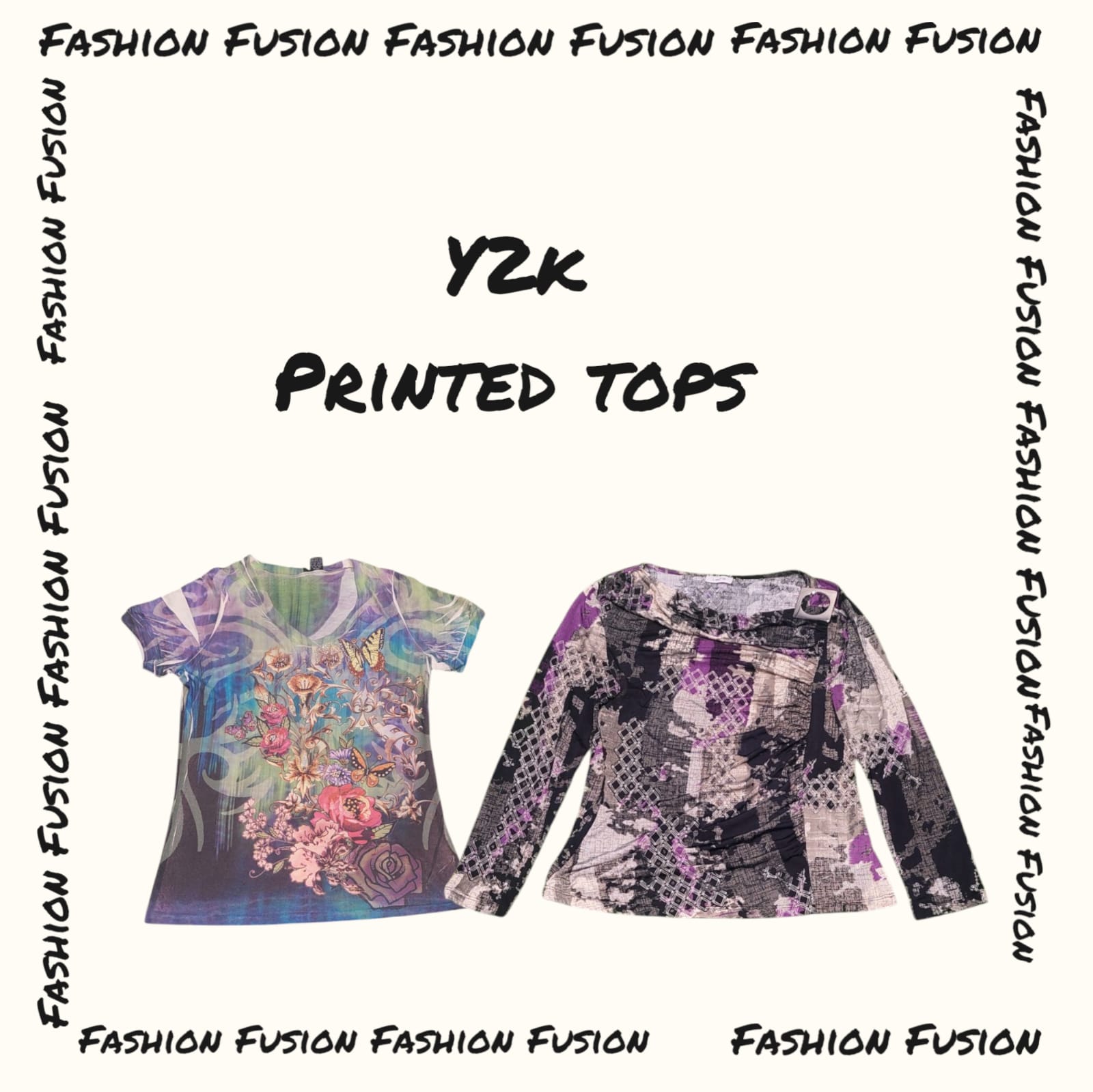 (FF-738) y2k printed Tops