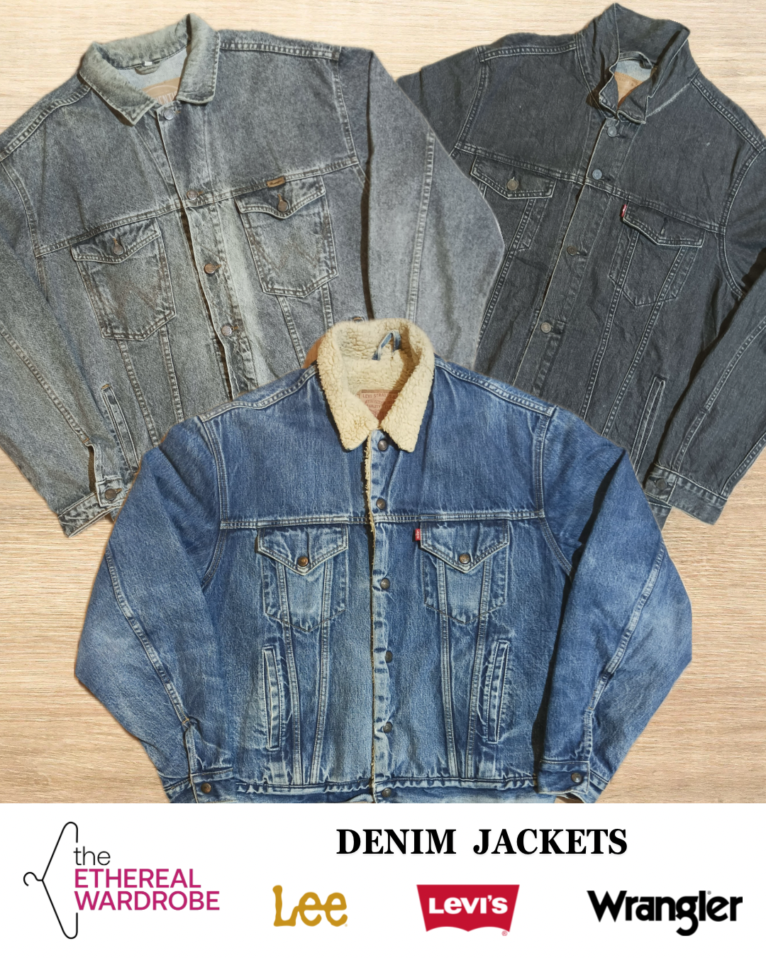 Vestes en denim Lee, Levi's et Wrangler 10 pièces