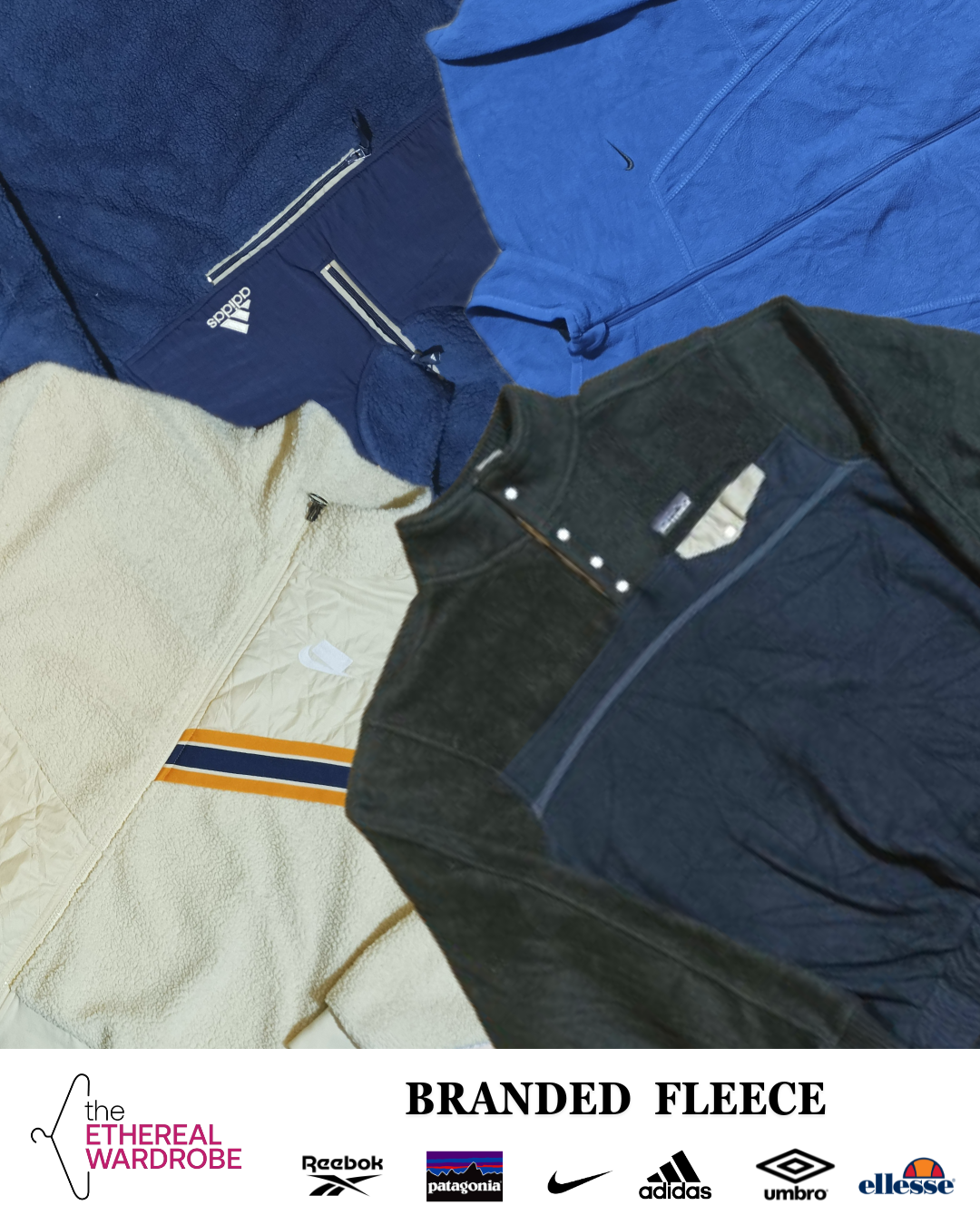 Branded Fleeces 10pcs including Patagonia, Nike & Adidas