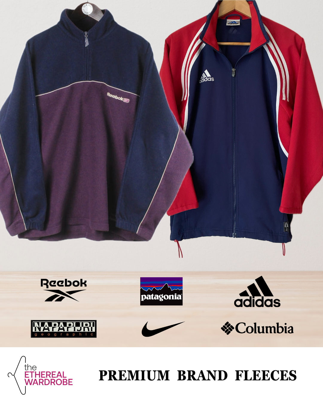 Premium Brand Fleece 20pcs Patagonia, Nike, Adidas, Reebok, Napapijri & Columbia