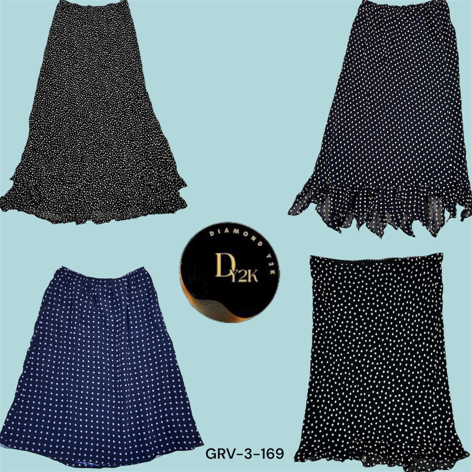 Baddie Vibes Y2K Poly Skirt – Polka Dots & Sass Combined (GRV-3-169)