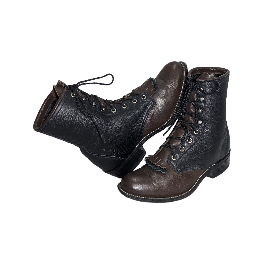 MV240# Bottes Western pour hommes et femmes à lacets en super état Bottes de cowgirl / cowboy