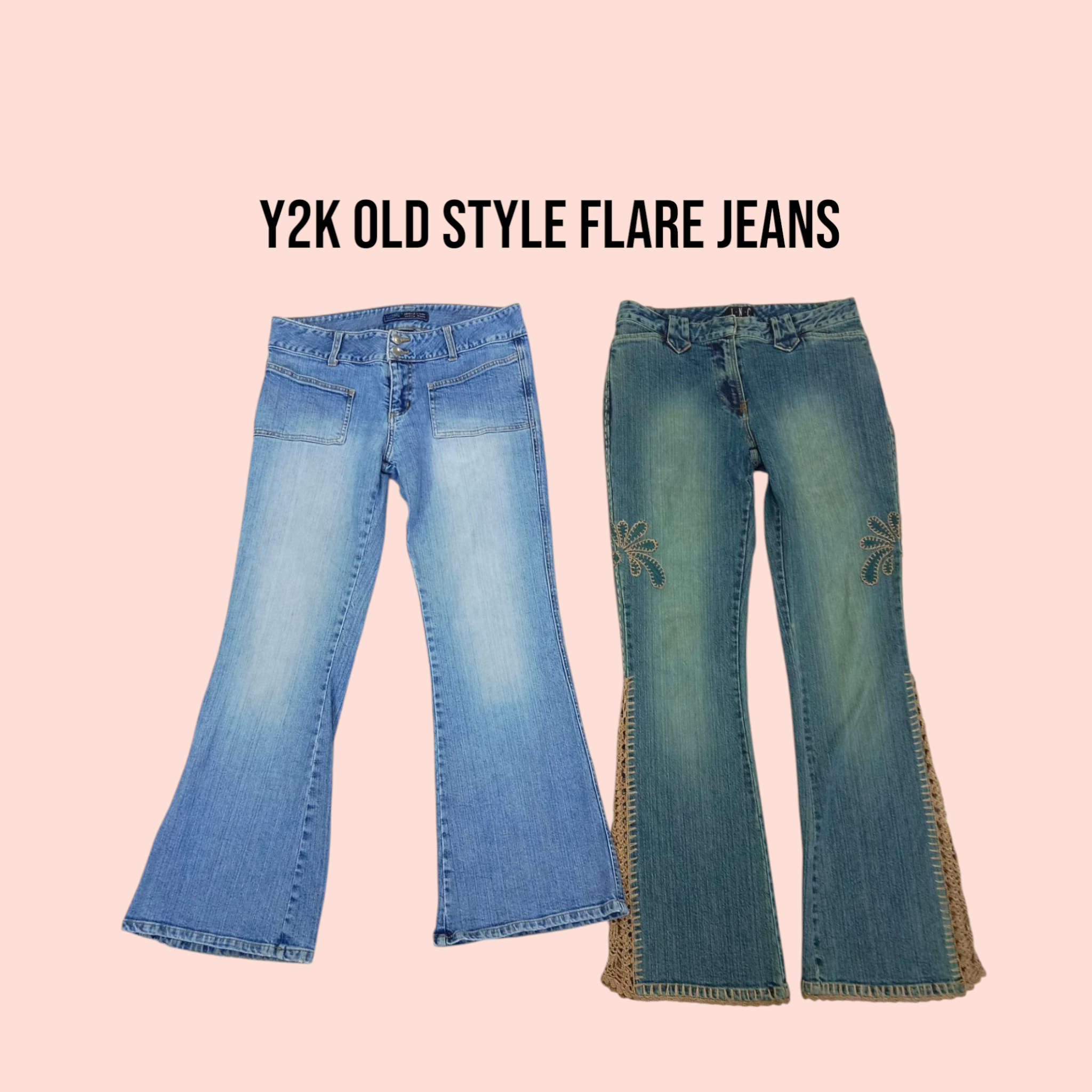 Y2K Alte Stil Flared Jeans.