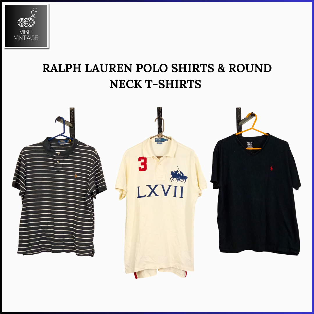 RALPH LAUREN CHANDAILS POLO & T-SHIRTS À COL ROND - 10 PCS