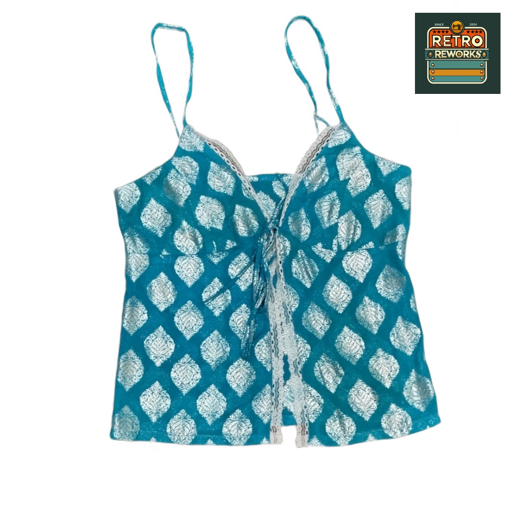 SS25 Reworks Spitzenbesatz Khaddi Seiden-Cami-Tops