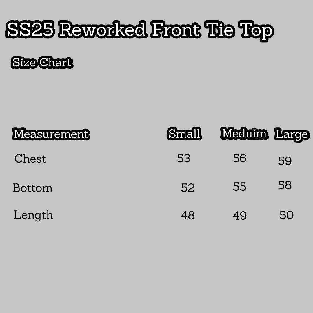 SS25 Upcycled Front Tie Top