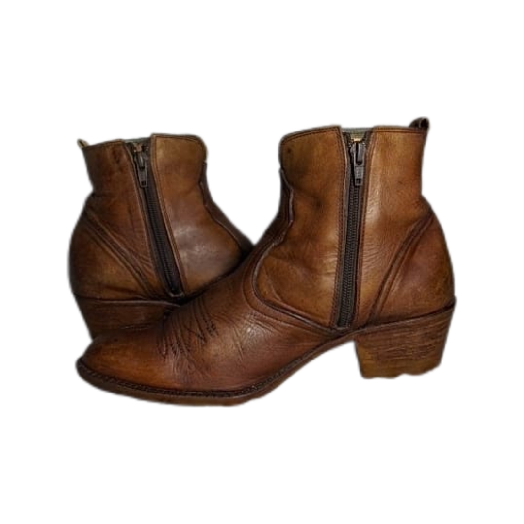MV52#Mixed Famous Brand Western Cowgirl Stivaletti in Pelle con Tacco alla Caviglia