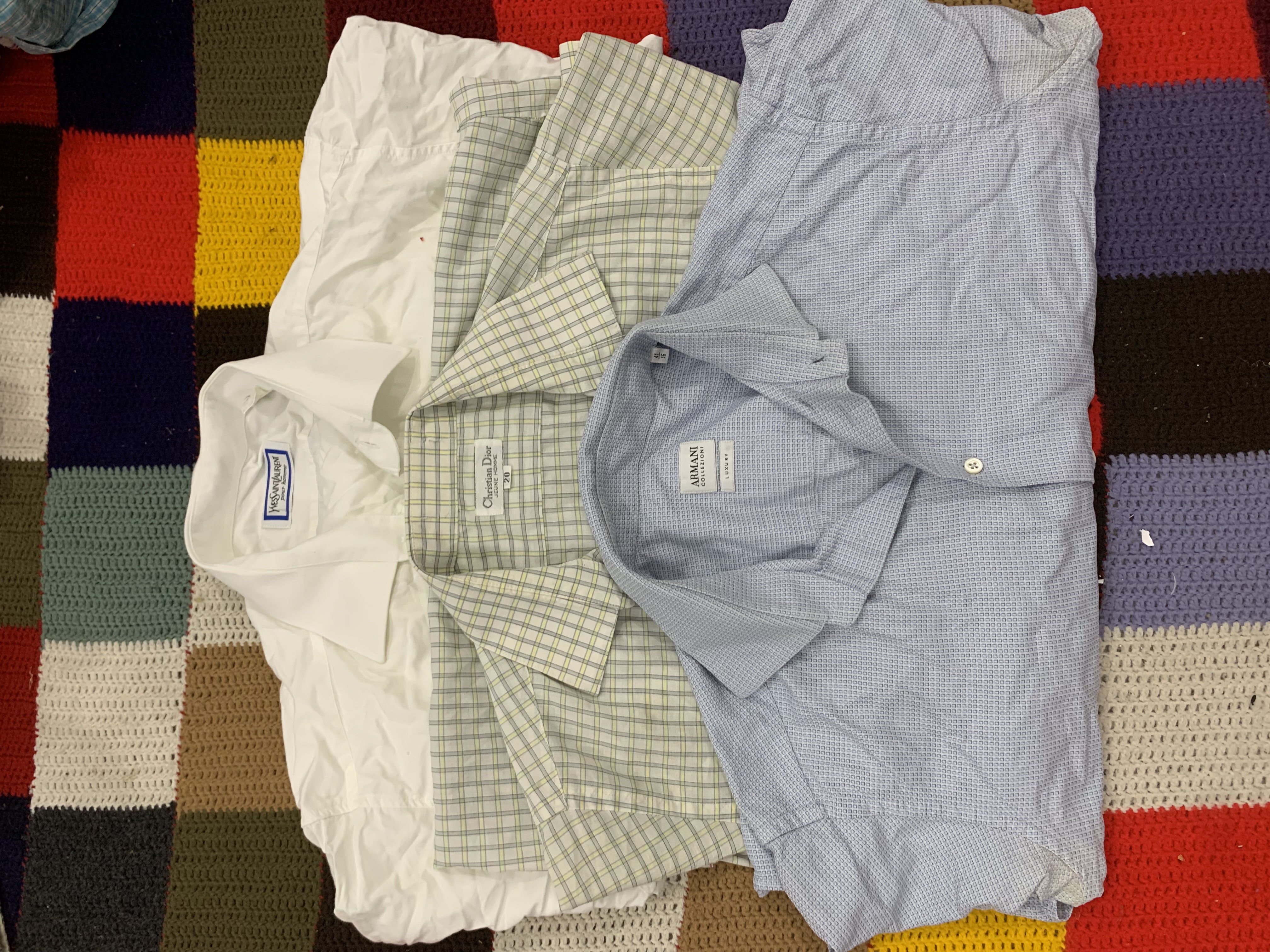 Camicie di cotone Yves Saint Laurent, Christian Dior e Armani.