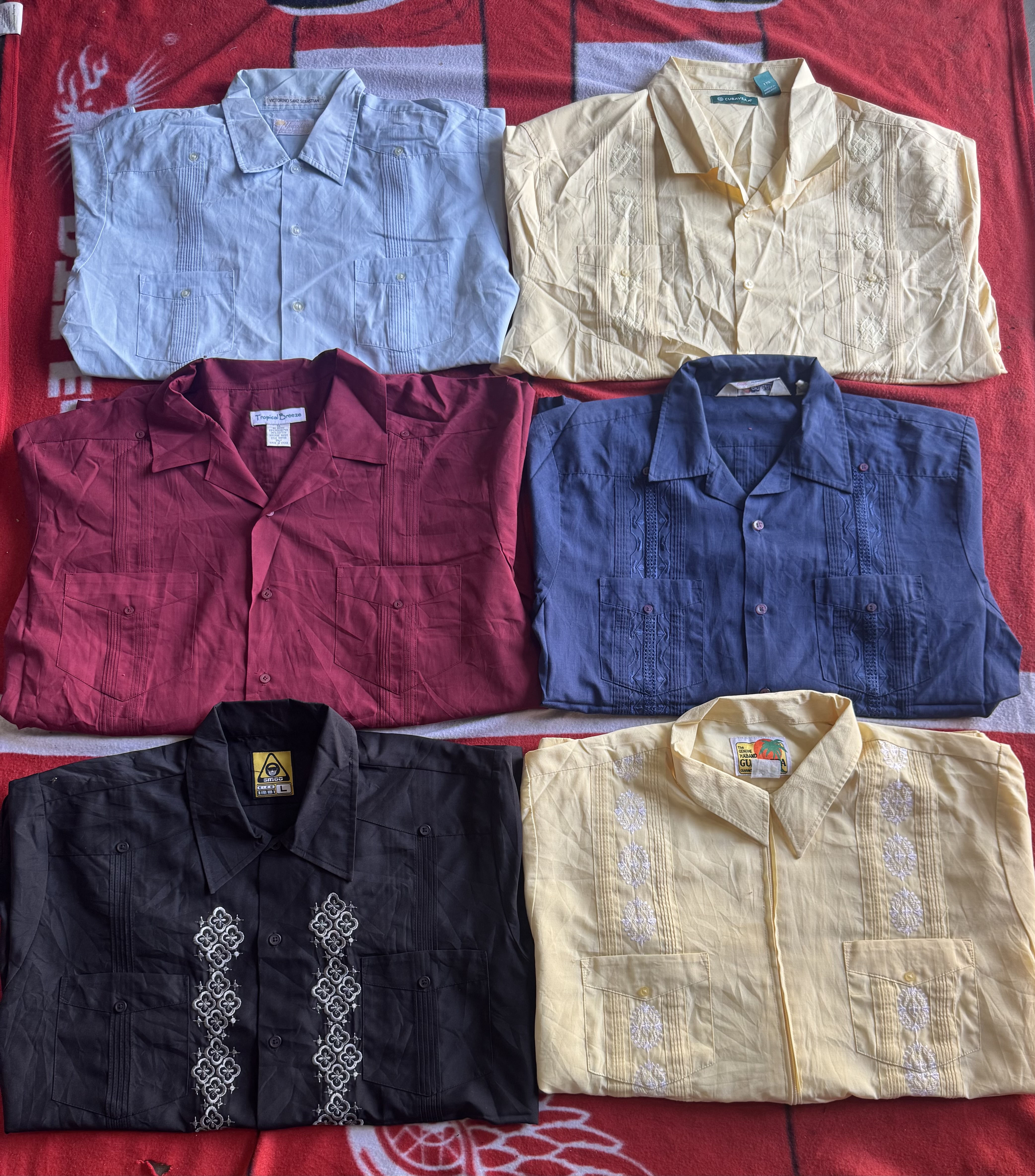 Chemises cubaines 11 pièces