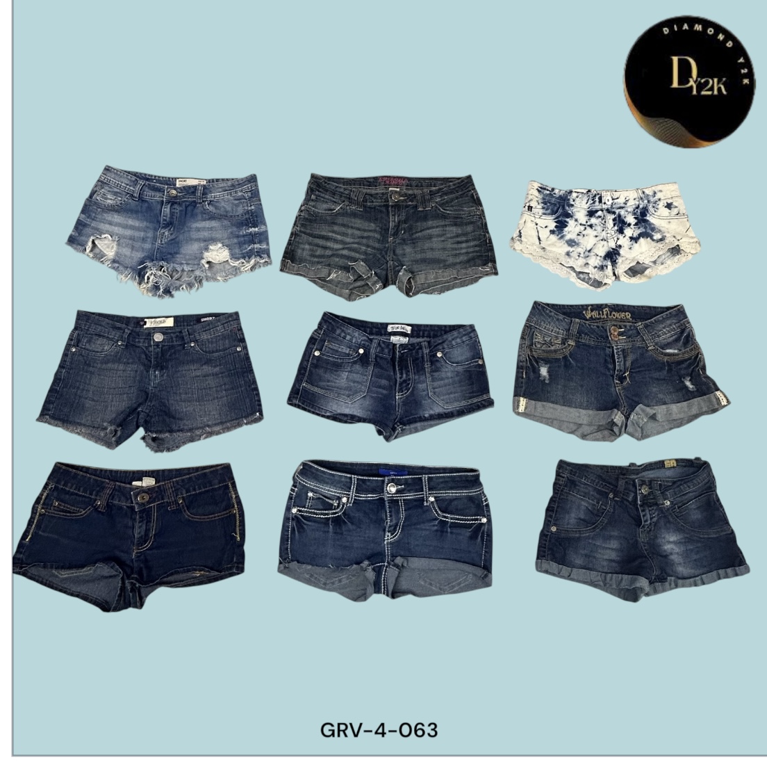 Y2K Denim Mini Shorts | Vintage Low-Rise Aesthetic (GRV-4-063)