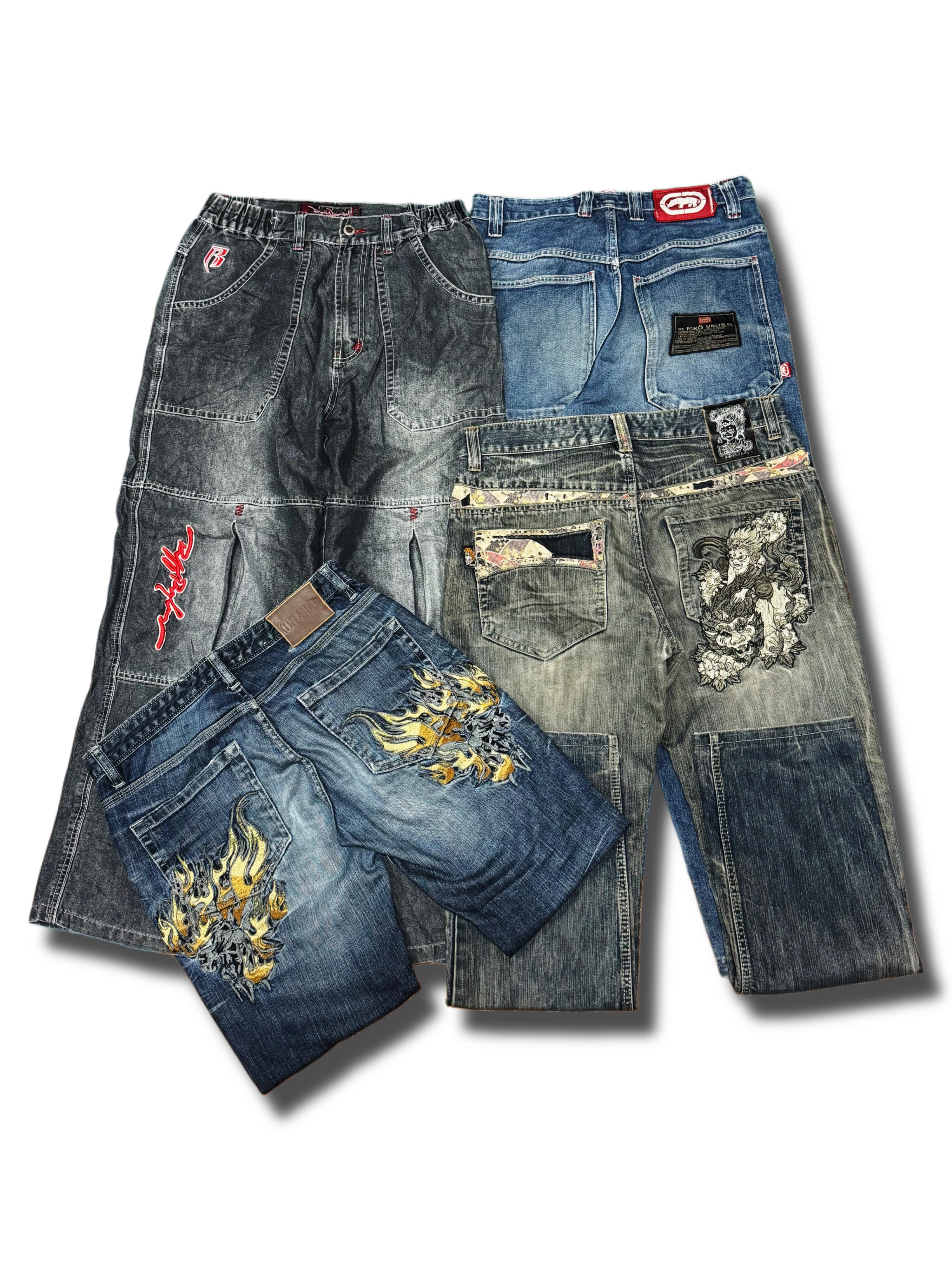 Y2K Hip Hop Japanese Embroidered Jeans (AS-12)