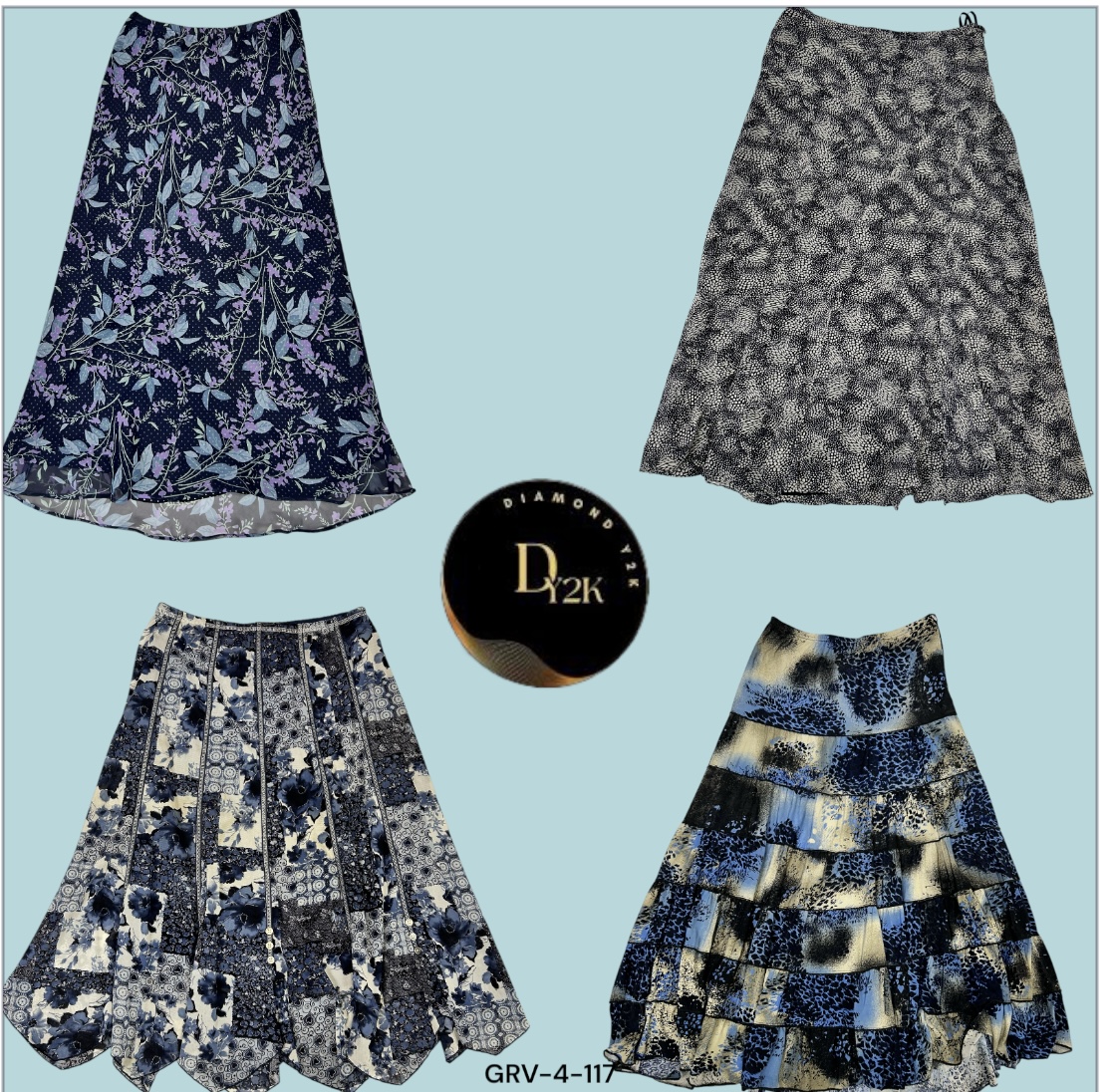 Y2K Vintage Blue Poly Skirt | 2000s Aesthetic Mini Skirt (GrV-4-117)