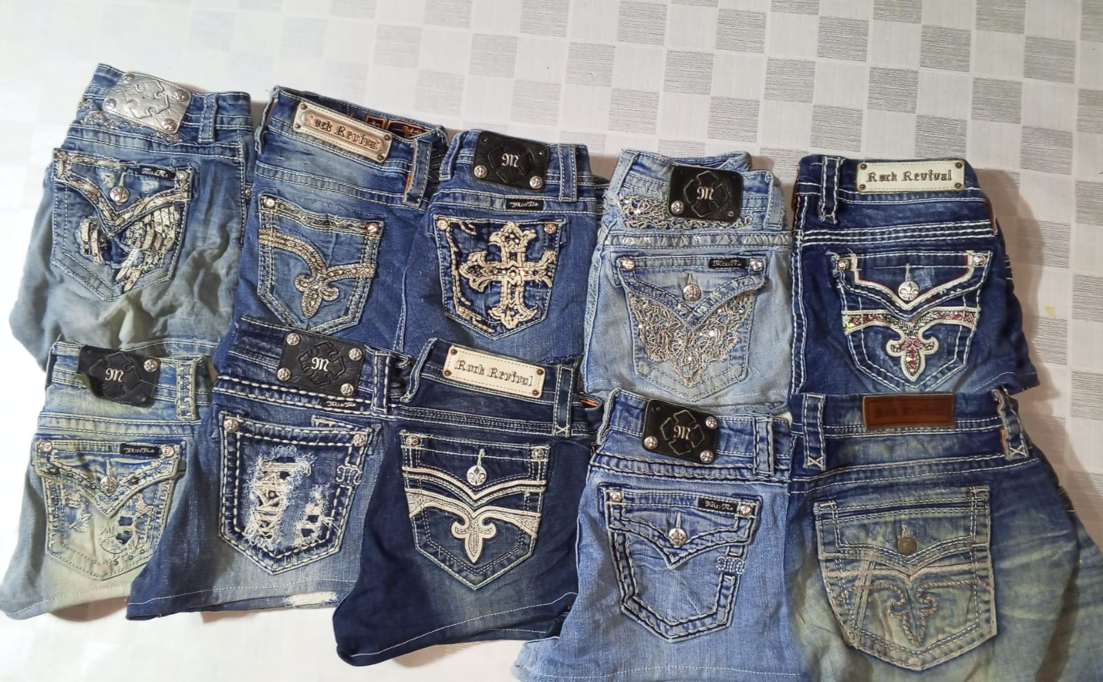 MISS ME ROCK REVIVAL TRUE RELIGION  WOMEN WEAR  MICRO MINI SHORTS TOTAL 10 PIECES (ID 397)