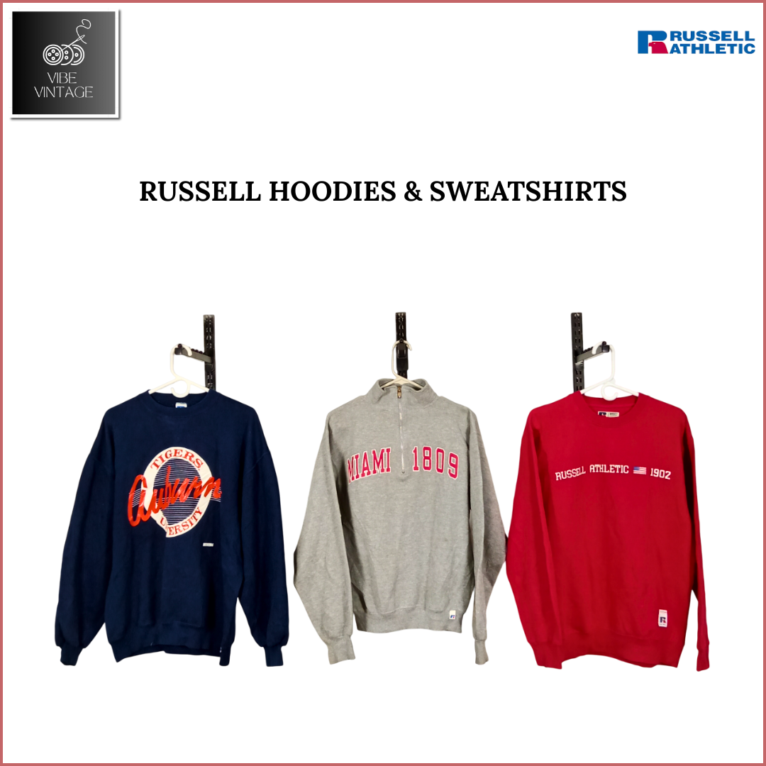HOODIES ET SWEAT-SHIRTS RUSSELL - 25 PIÈCES (BUNDLE 1)