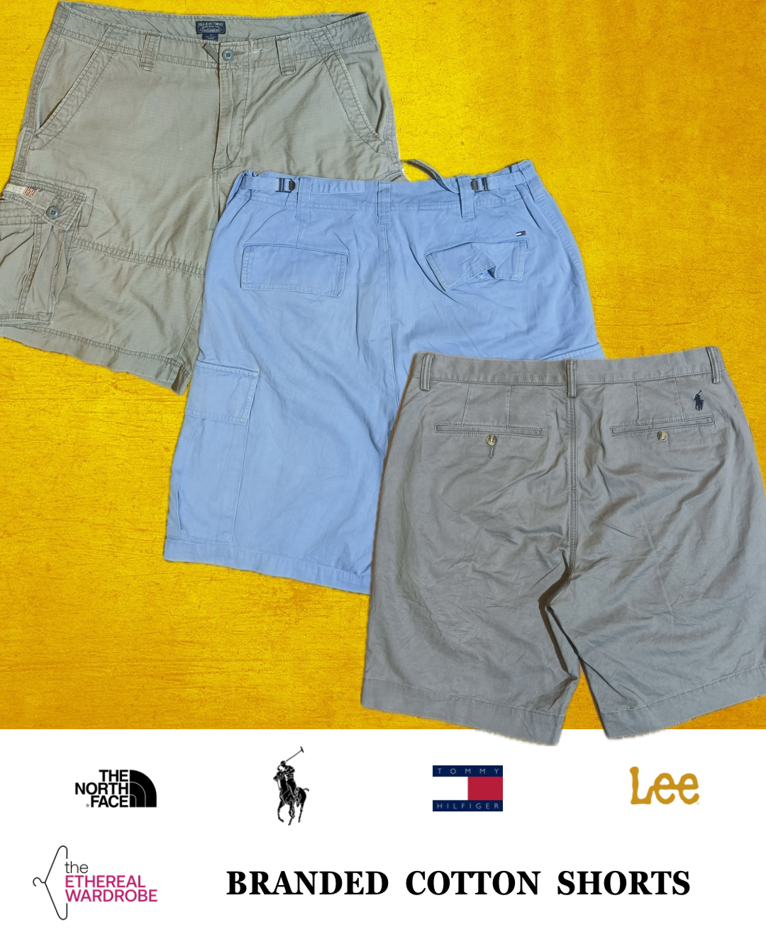 Shorts in Cotone Firmati 20 pezzi Polo Ralph Lauren, Tommy Hilfiger, Lee e altre Marche (RN: 1064)