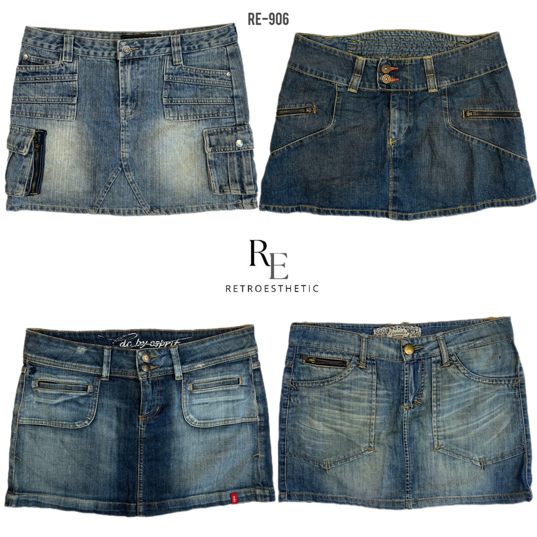 Y2K IT Girl Unique Denim Mini Skirts (RE-906)